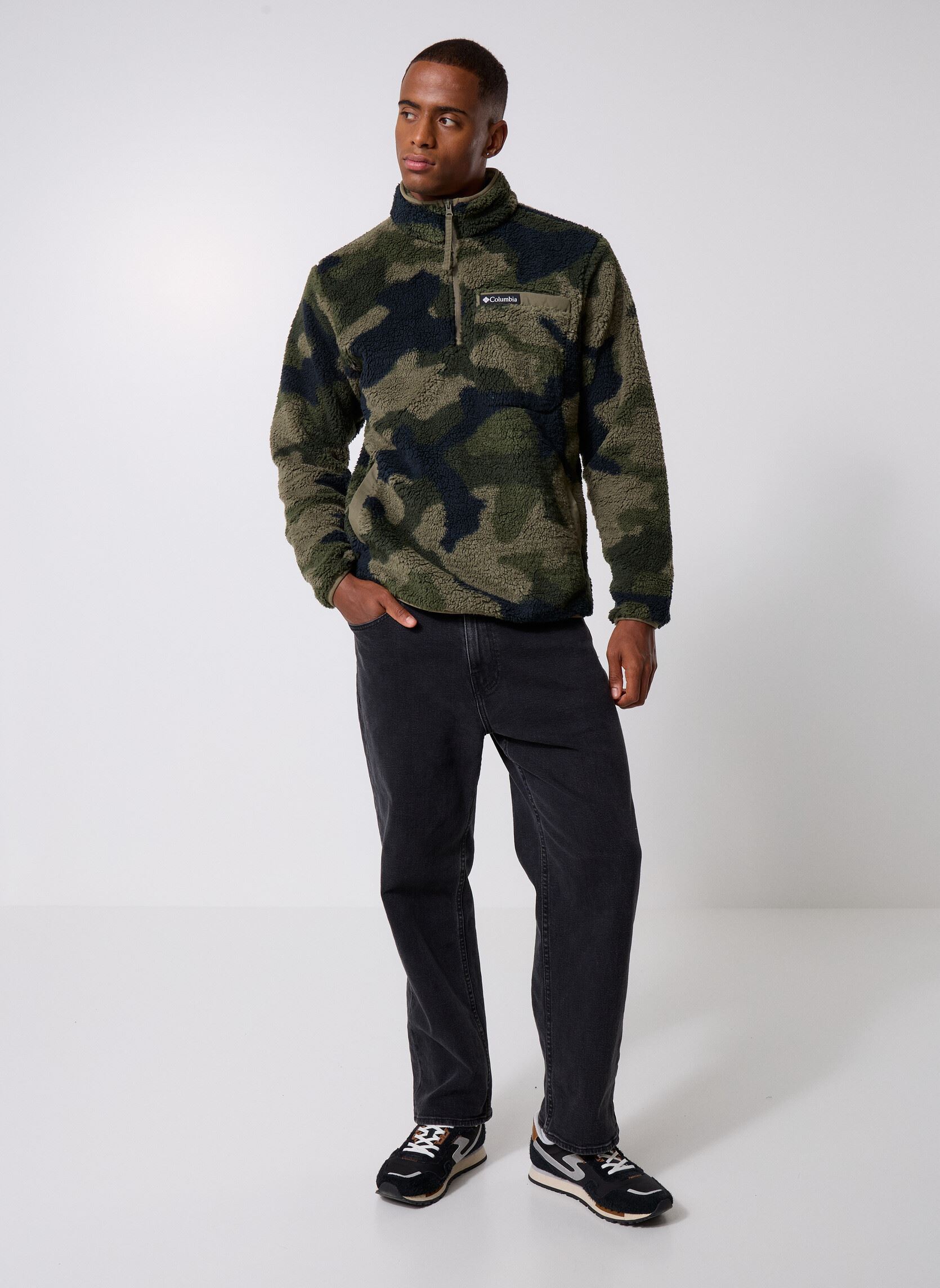 Pulls polaires Rugged Ridge High Pile Half Zip homme vert Columbia Pulls polaires Rugged Ridge High Pile Half Zip homme vert STONE GREEN MOD CAMO