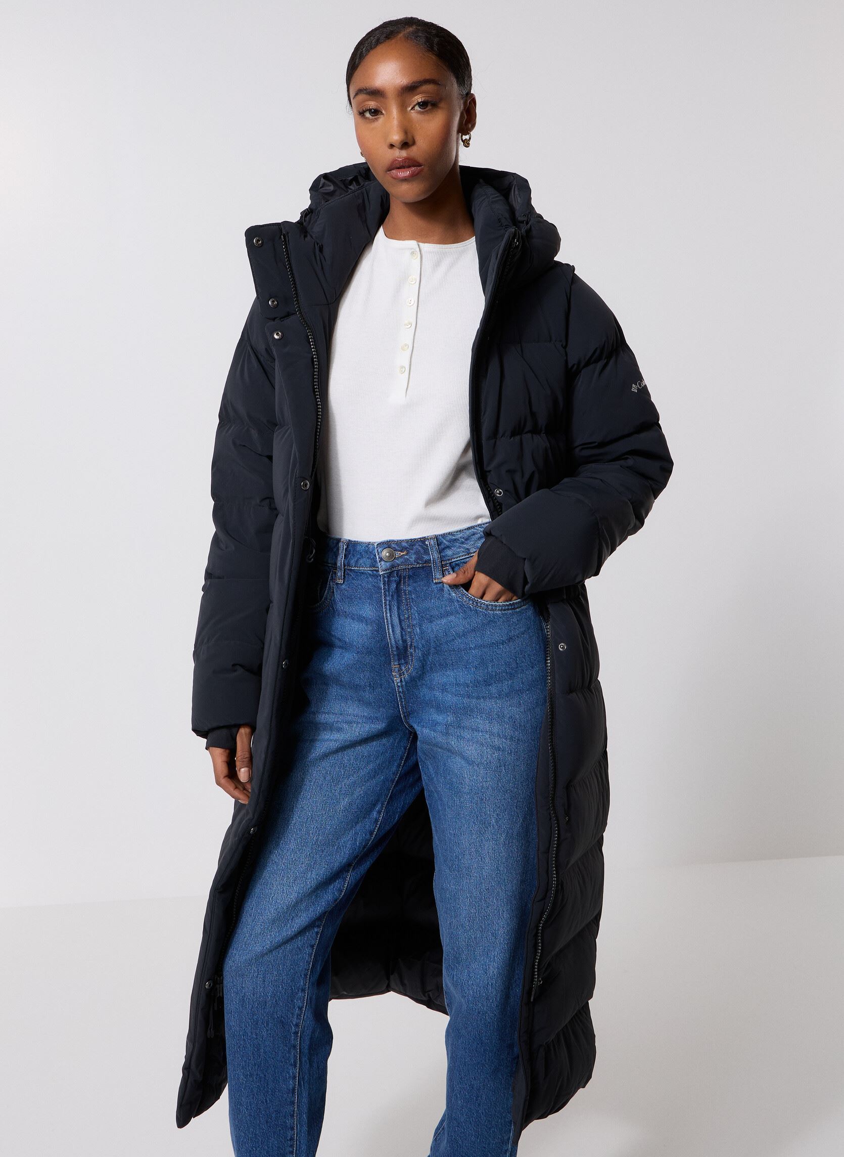 Doudounes Amaze Puff Long Hooded Jacket femme noir Columbia Doudounes Amaze Puff Long Hooded Jacket femme noir BLACK