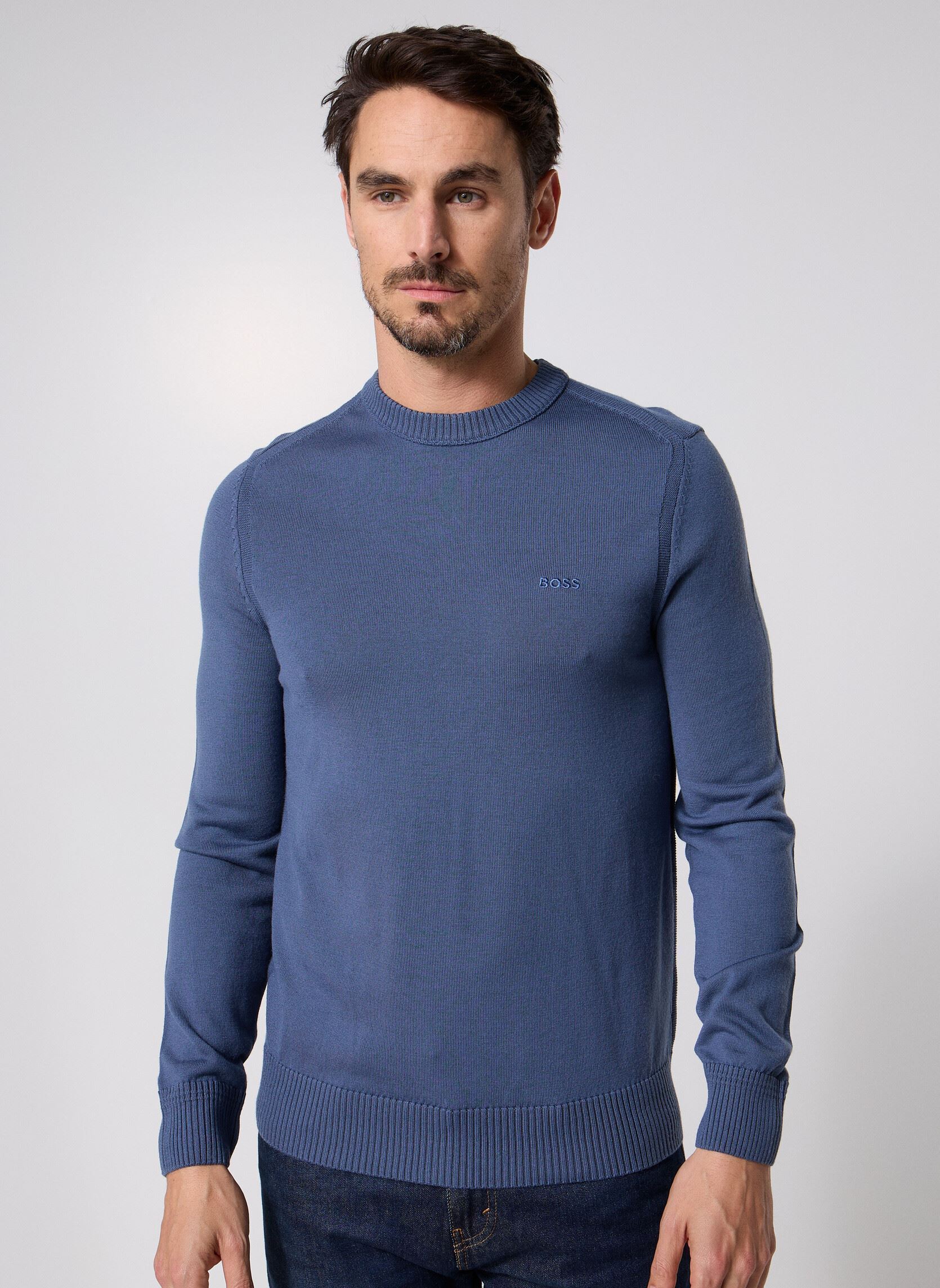 Pull BOSS Pull ras du cou en coton avec logo US - vue 3