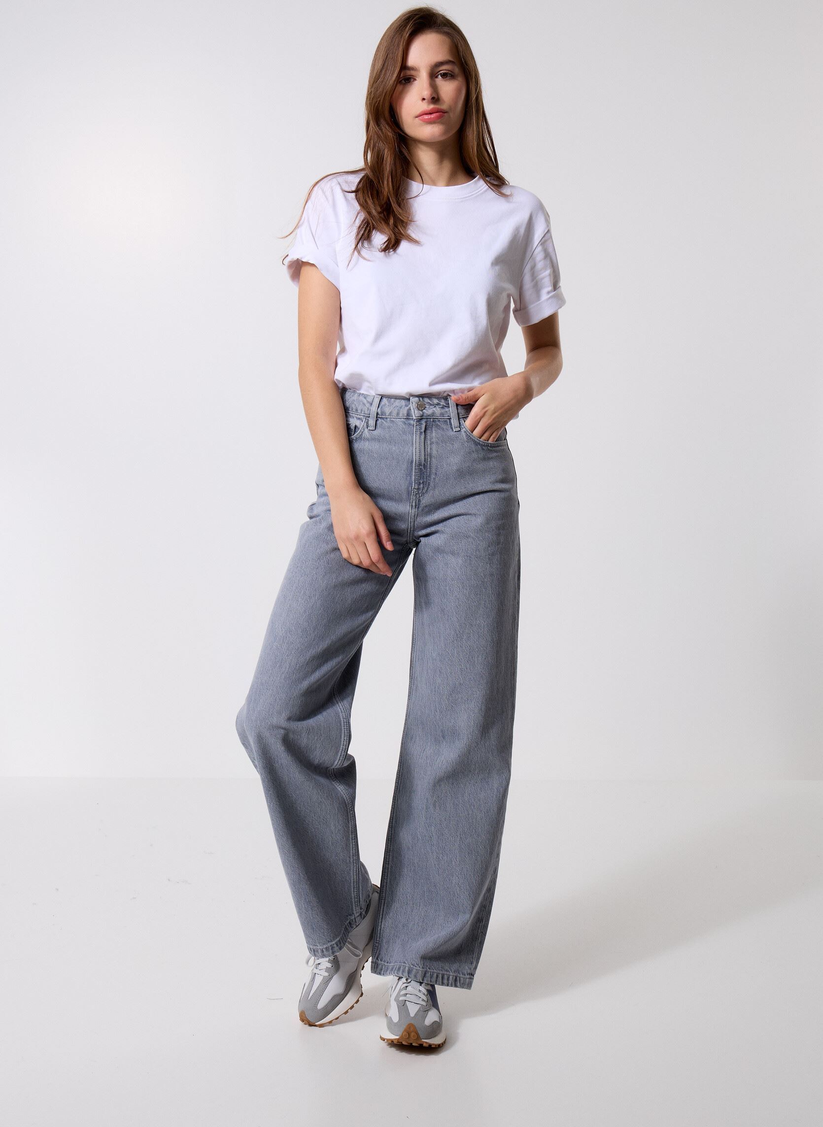 Wijde broeken Louela1 dames grijs Des Petits Hauts Wijde broeken Louela1 dames grijs Grey