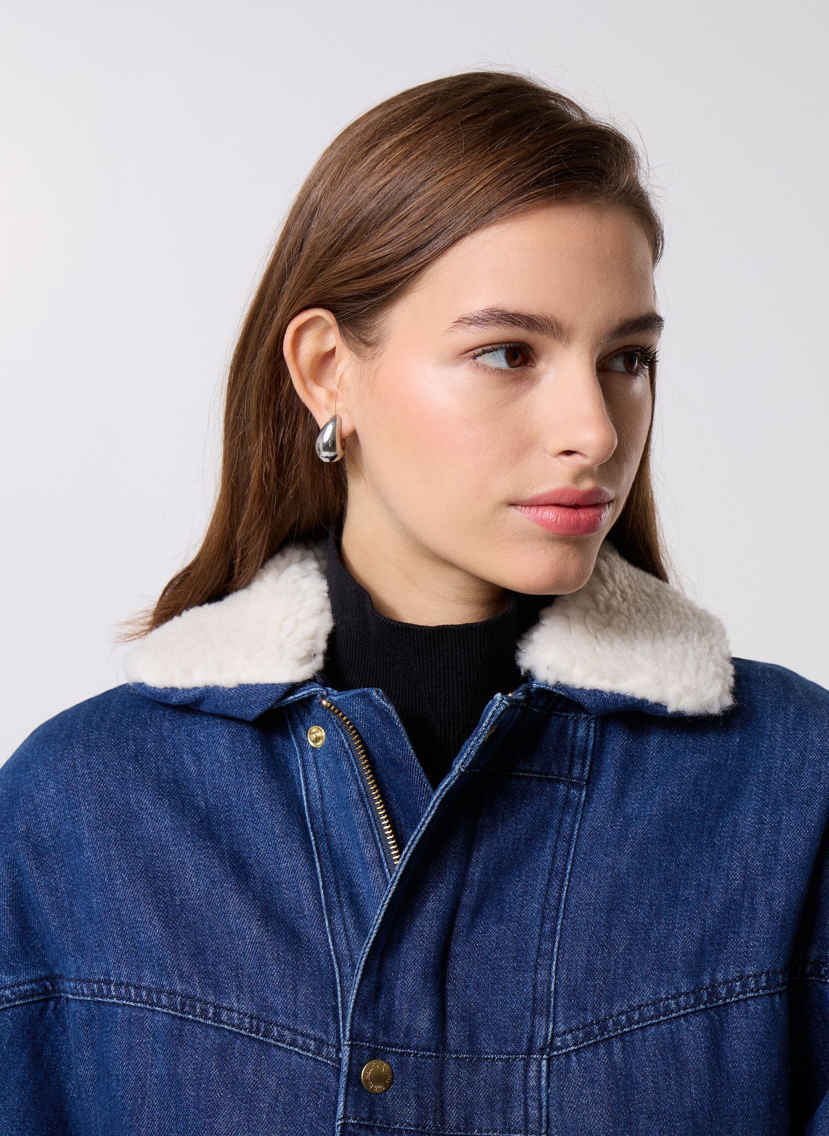 Vestes en jean Louvi femme bleu Des Petits Hauts Vestes en jean Louvi femme bleu Indigo