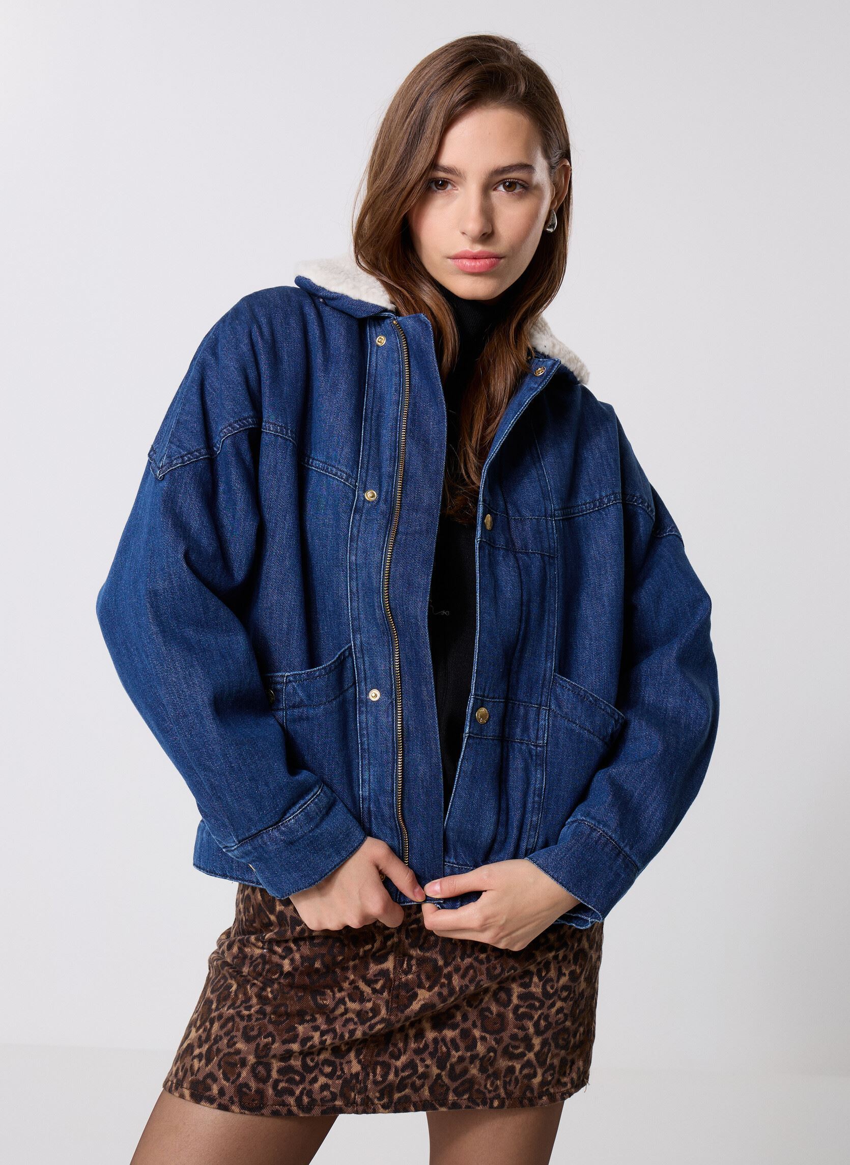 Vestes en jean Louvi femme bleu Des Petits Hauts Vestes en jean Louvi femme bleu Indigo