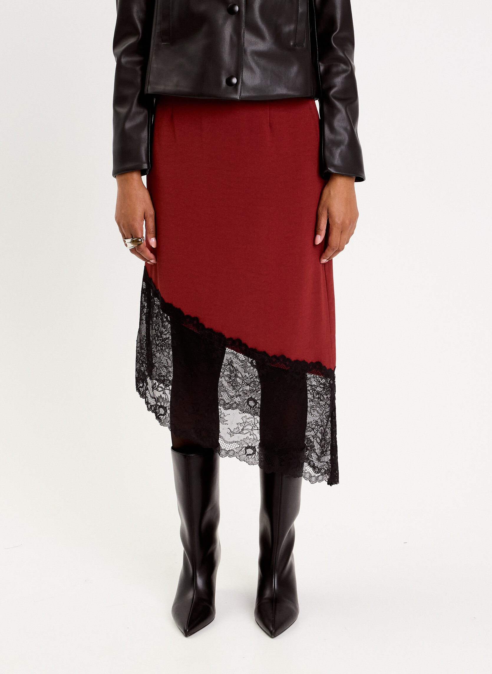Jupes mi-longues JUCOLLADENT femme bordeaux Cache Cache Jupes mi-longues JUCOLLADENT femme bordeaux Bordeaux