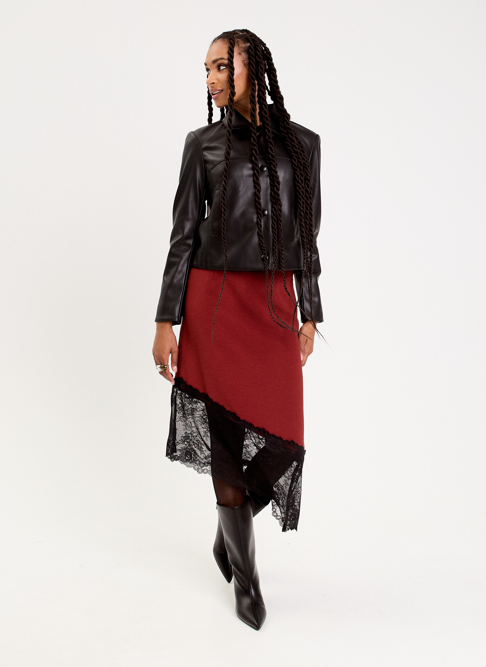 Jupes mi-longues JUCOLLADENT femme bordeaux Cache Cache Jupes mi-longues JUCOLLADENT femme bordeaux Bordeaux