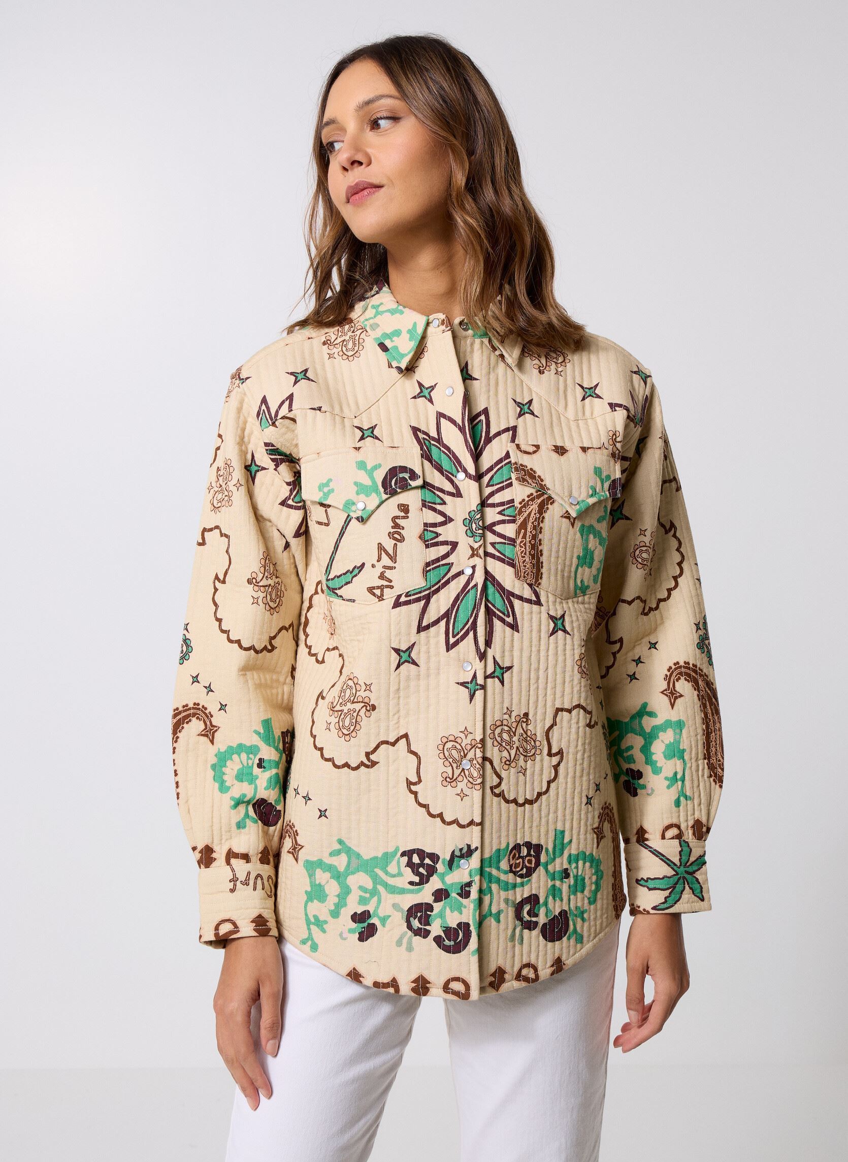 Lange mouw overhemden Boho Shirt dames wit Arizona Love Lange mouw overhemden Boho Shirt dames wit Vanilla