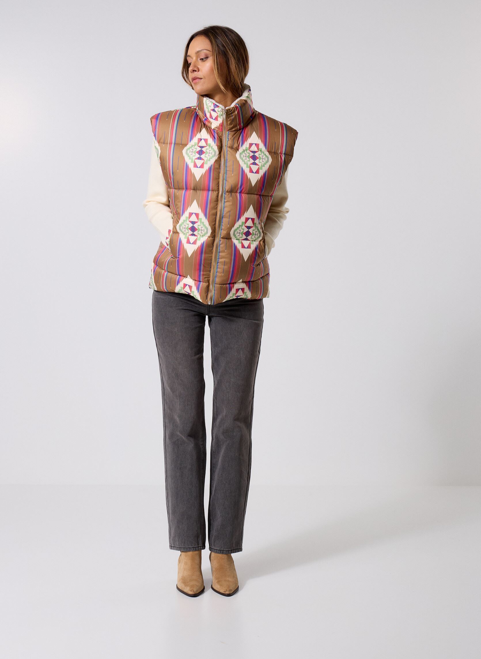 Gewatteerde jassen zonder mouwen Phoenix Jacket dames bruin Arizona Love Gewatteerde jassen zonder mouwen Phoenix Jacket dames bruin Navajo