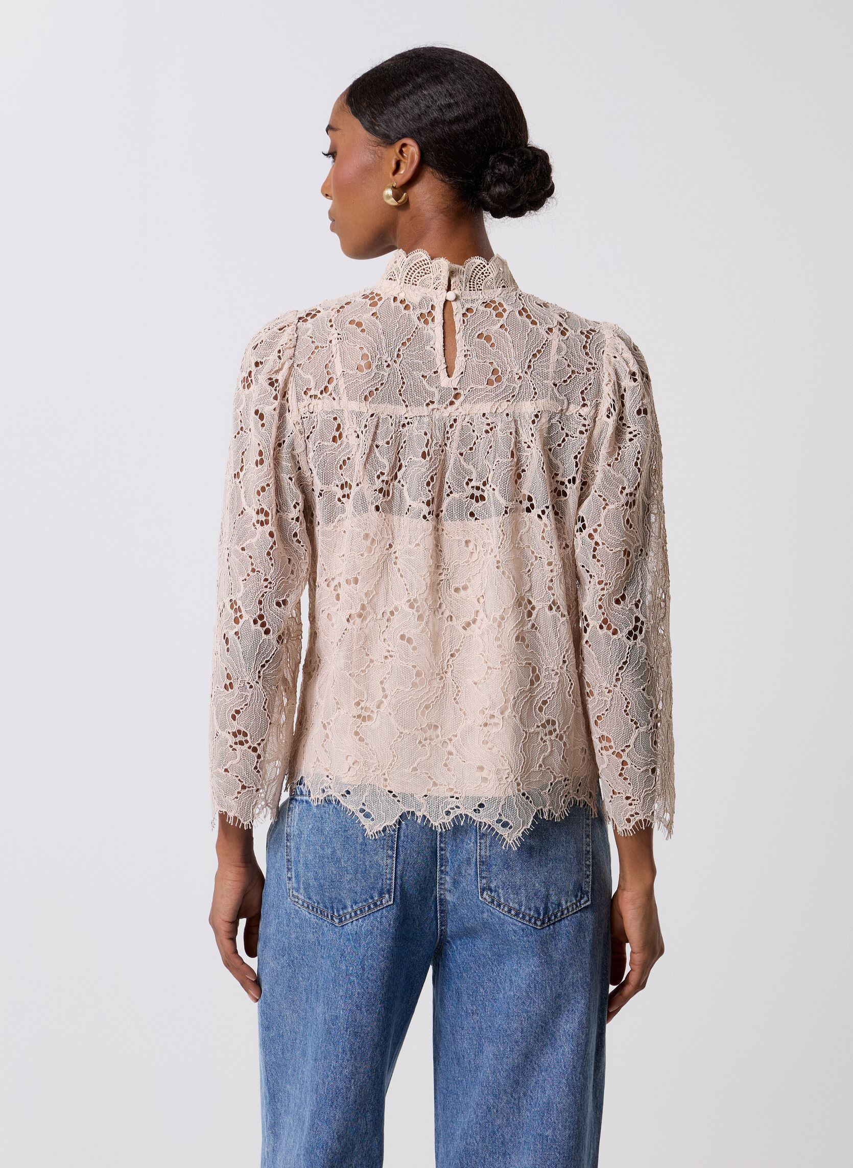 Blouses met lange mouwen Lucia dames wit Suncoo Blouses met lange mouwen Lucia dames wit Creme