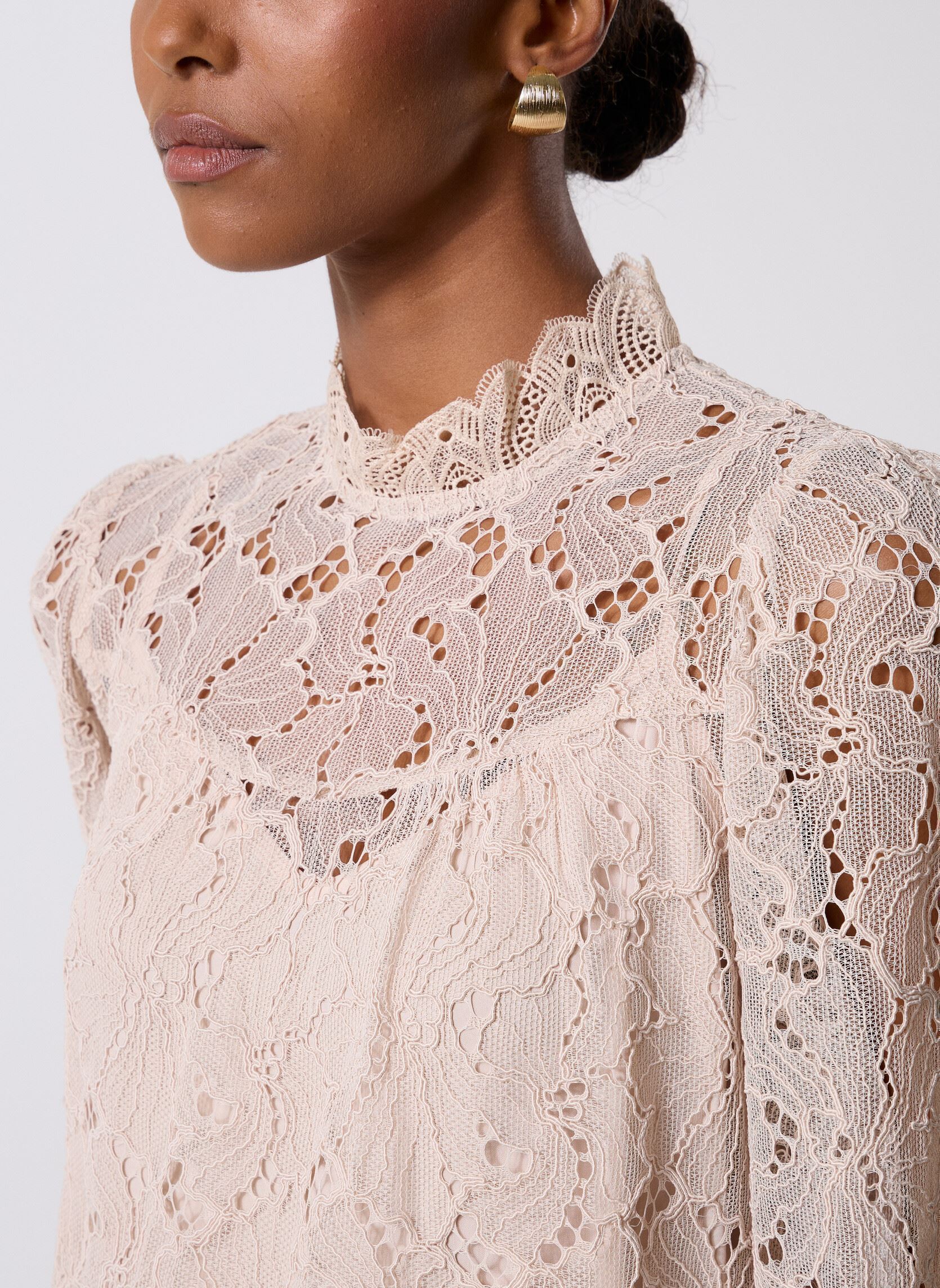 Blouses met lange mouwen Lucia dames wit Suncoo Blouses met lange mouwen Lucia dames wit Creme