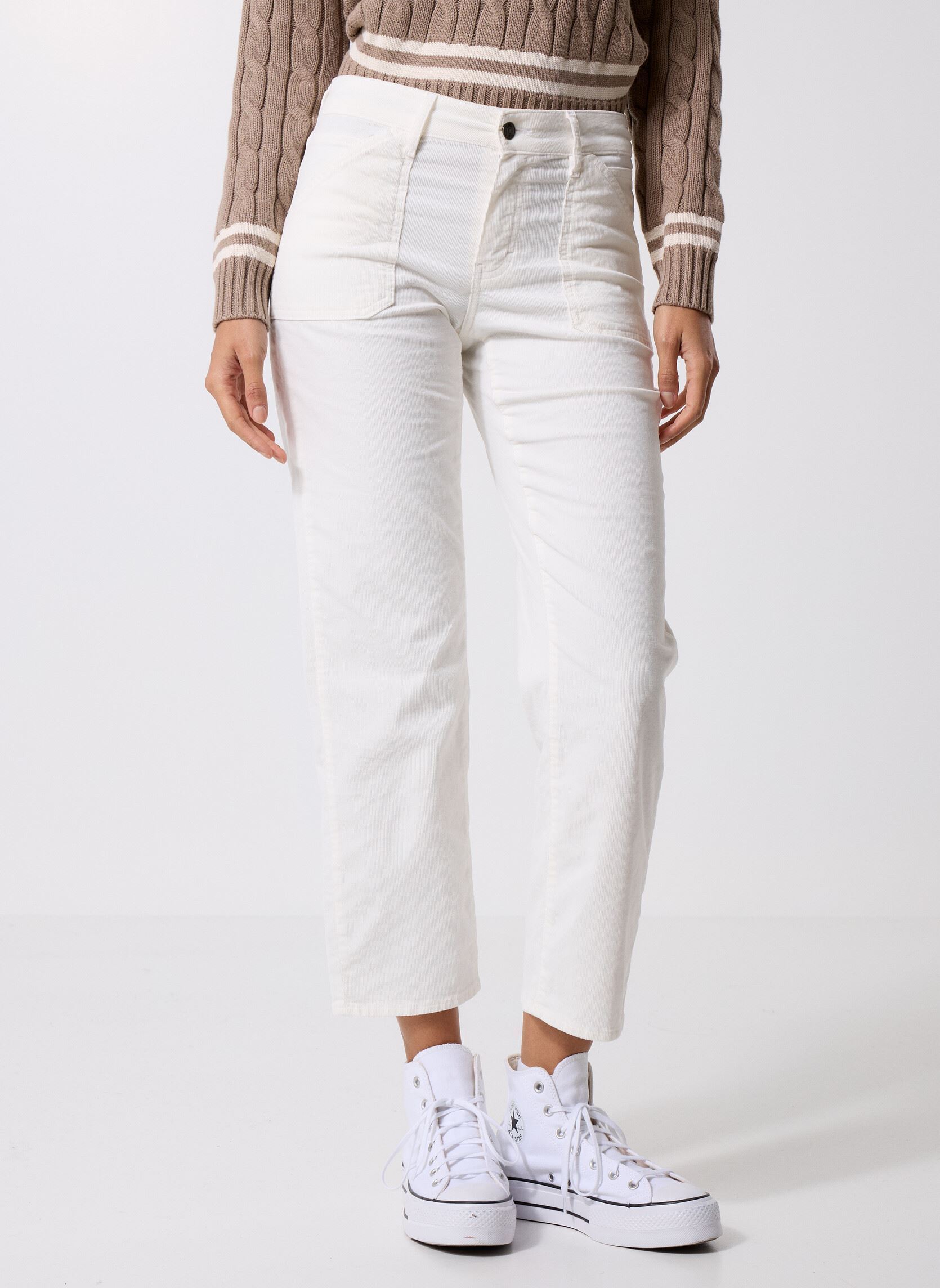 Rechte broeken 27130 Lourdes Pantalon dames wit Five Jeans Rechte broeken 27130 Lourdes Pantalon dames wit RICOTTA