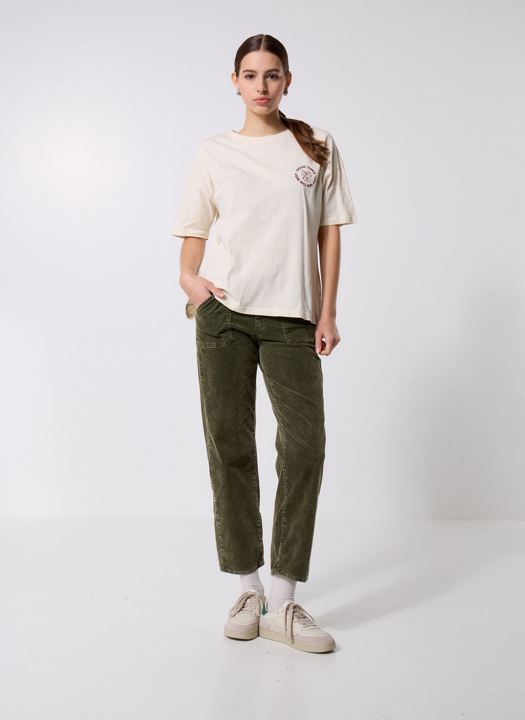 Pantaloni dritti 27597 W Lourdes Pantalon donna verde Five Jeans Pantaloni dritti 27597 W Lourdes Pantalon donna verde FOREST