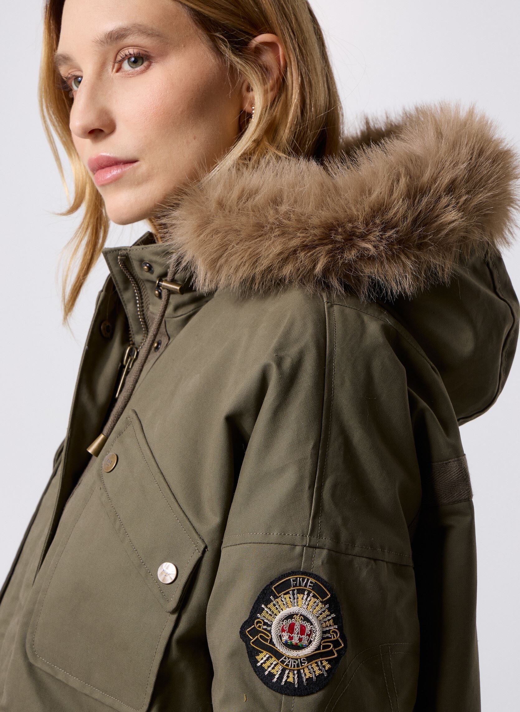 Parkas 31576 Petra Parka femme vert Five Jeans Parkas 31576 Petra Parka femme vert KAKI