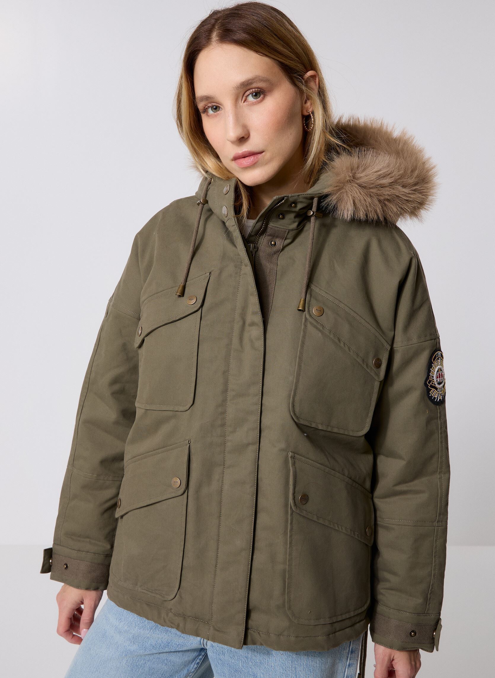 Parkas 31576 Petra Parka femme vert Five Jeans Parkas 31576 Petra Parka femme vert KAKI