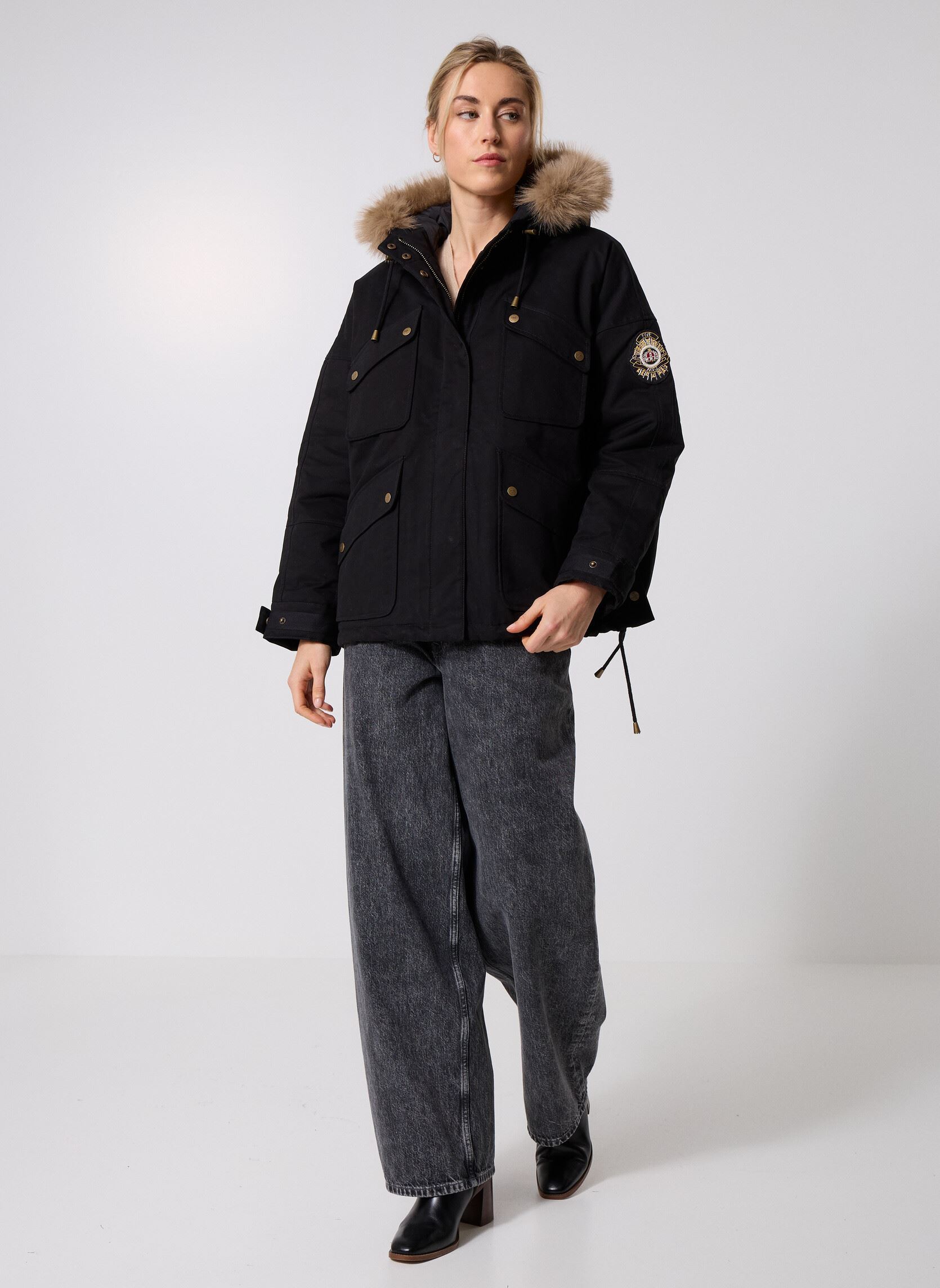 Winterjas 31576 Petra Parka dames zwart Five Jeans Winterjas 31576 Petra Parka dames zwart NIGHT