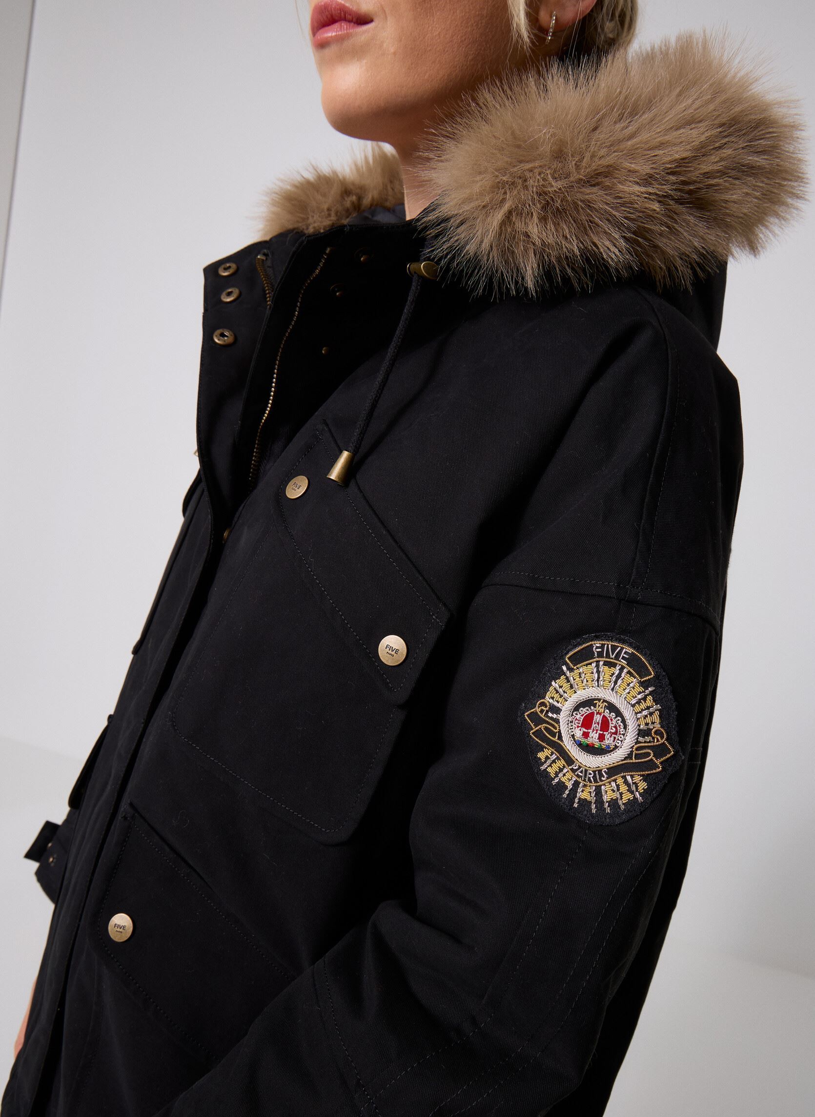 Winterjas 31576 Petra Parka dames zwart Five Jeans Winterjas 31576 Petra Parka dames zwart NIGHT