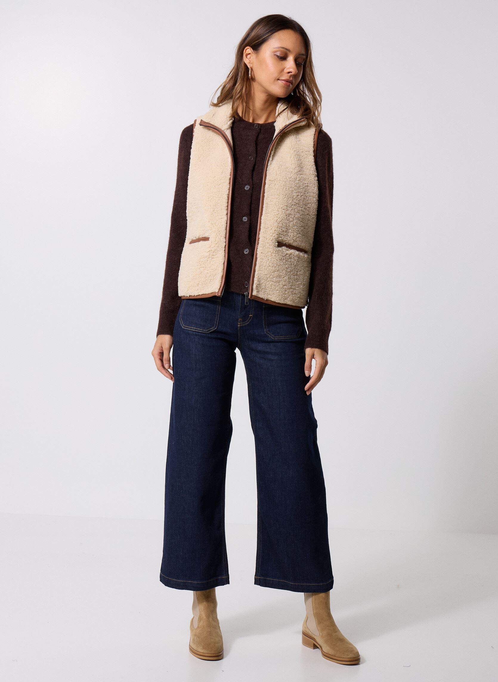Vestes sans manches 46835 Valoris Veste femme beige Five Jeans Vestes sans manches 46835 Valoris Veste femme beige GREIGE