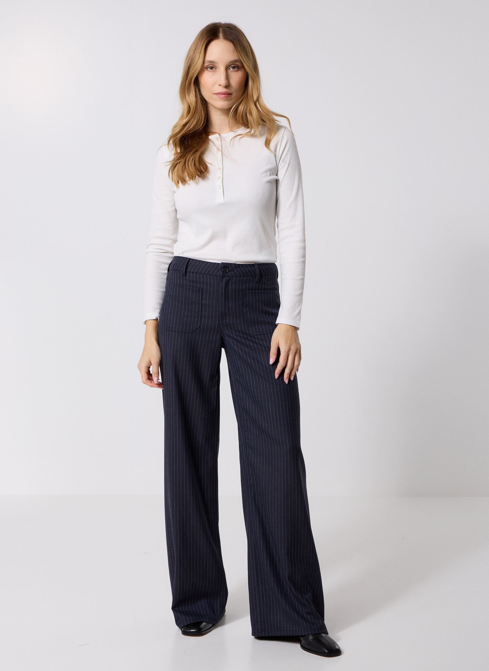 Rechte broeken 53350 Lucie Pantalon dames blauw Five Jeans Rechte broeken 53350 Lucie Pantalon dames blauw NAVY