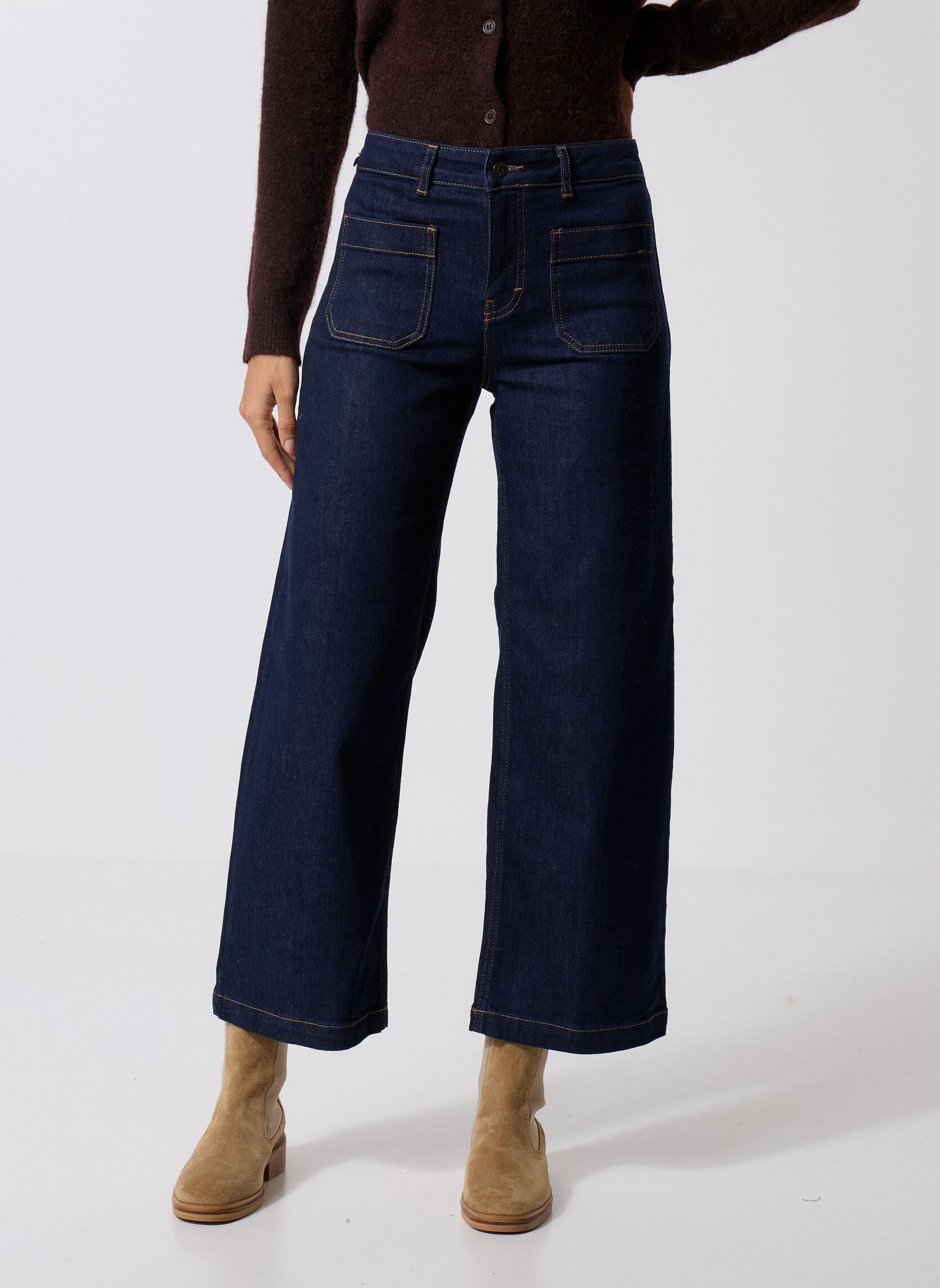 Wijde jeans / Flared Jeans 53558 Lucia Jeans dames blauw Five Jeans Wijde jeans / Flared Jeans 53558 Lucia Jeans dames blauw DARK BLUE