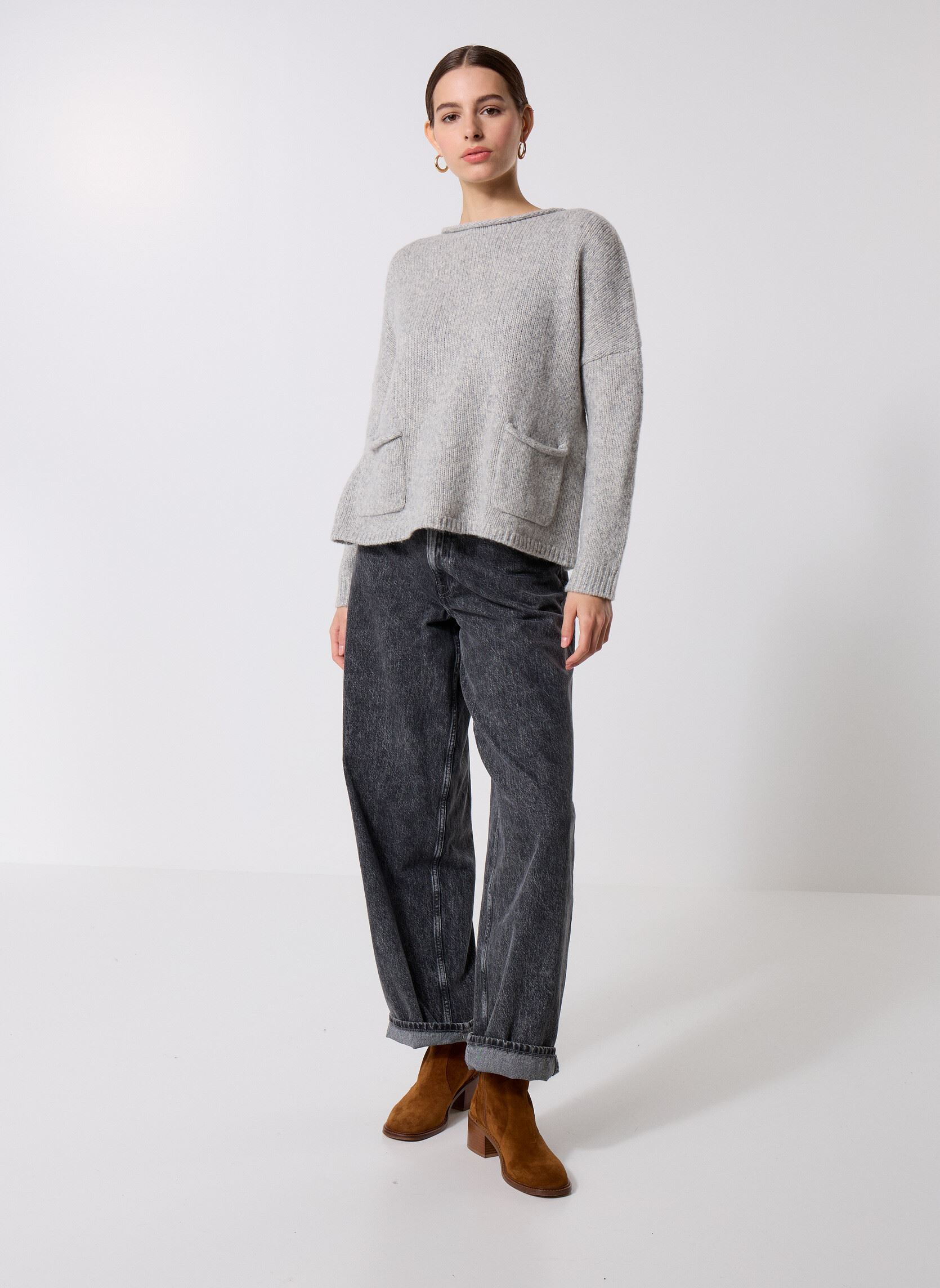 Pulls Pw2530 Pull femme gris Five Jeans Pulls Pw2530 Pull femme gris GREY