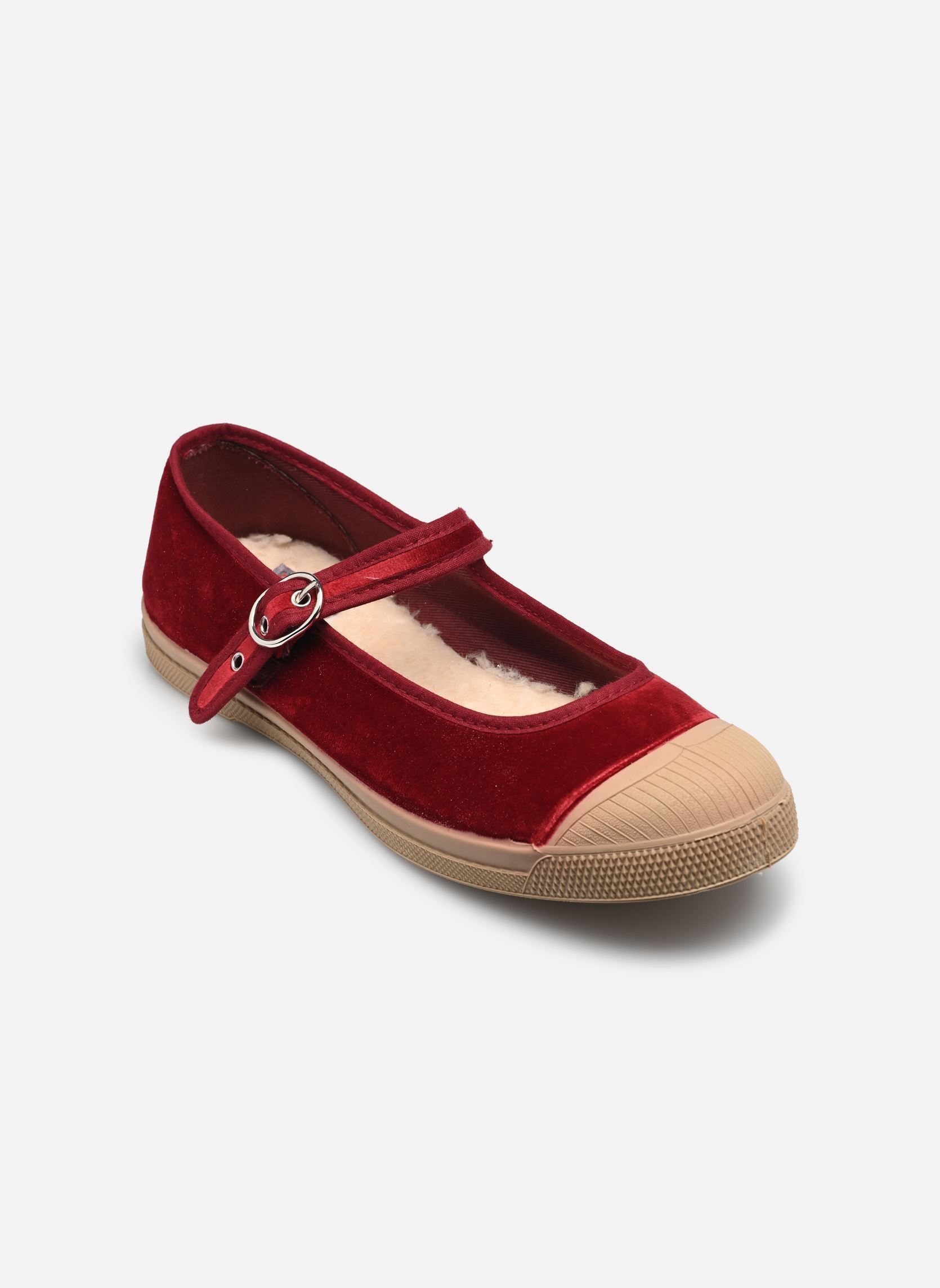 Leinen-Sneaker Babies Femme Velours damen bordeaux Bensimon Leinen-Sneaker Babies Femme Velours damen bordeaux BORDEAUX