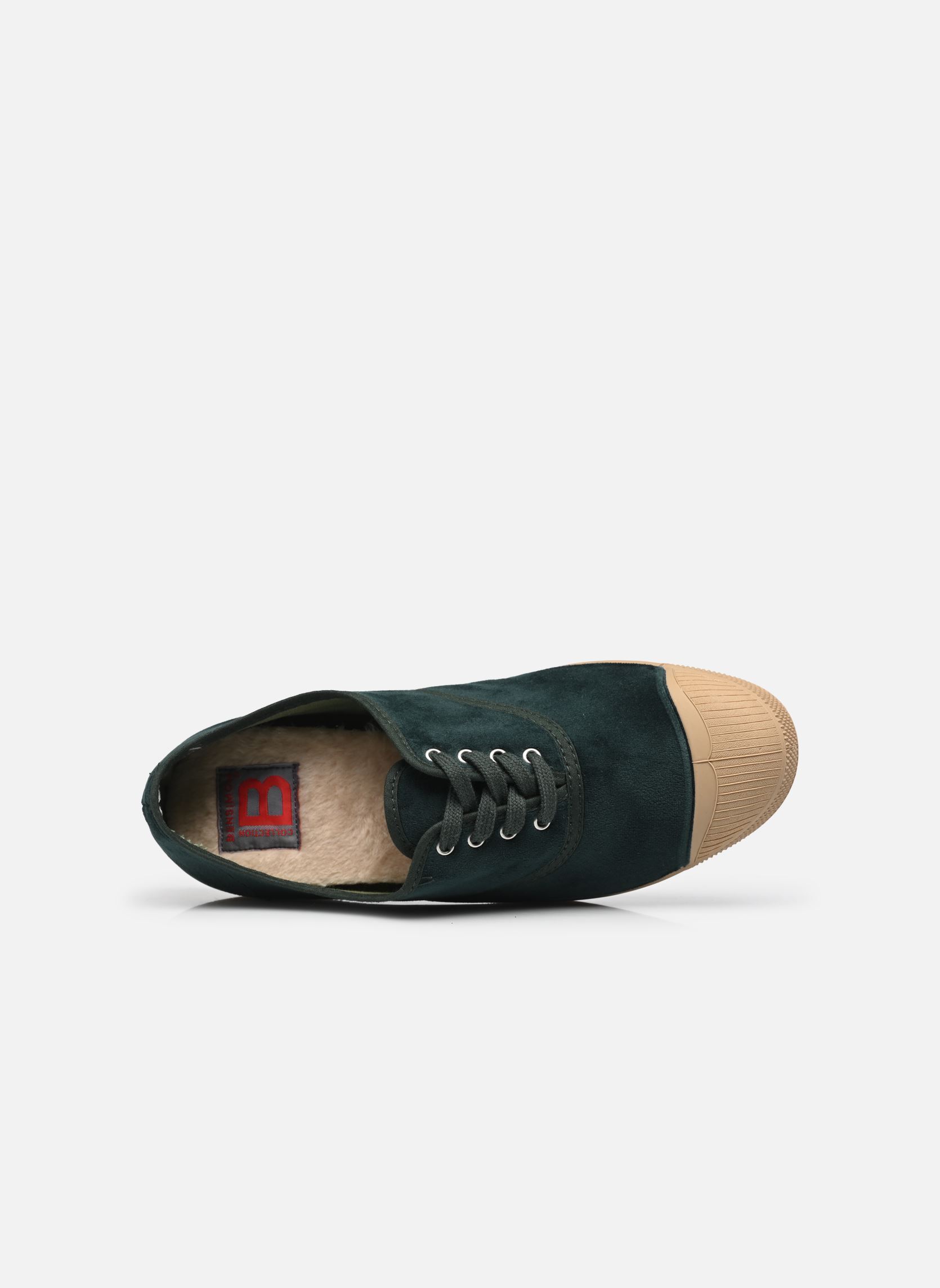 Leinen-Sneaker Tennis Lacets Velours damen grün Bensimon Leinen-Sneaker Tennis Lacets Velours damen grün SAPIN
