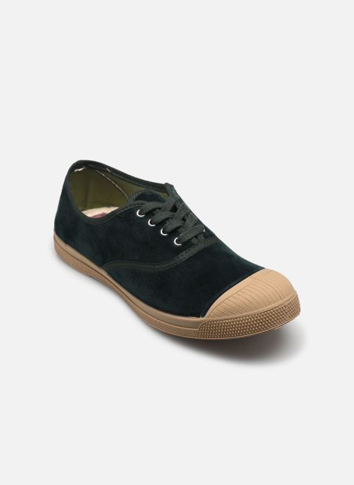 Bensimon Baskets toile Tennis Lacets Velours femme vert