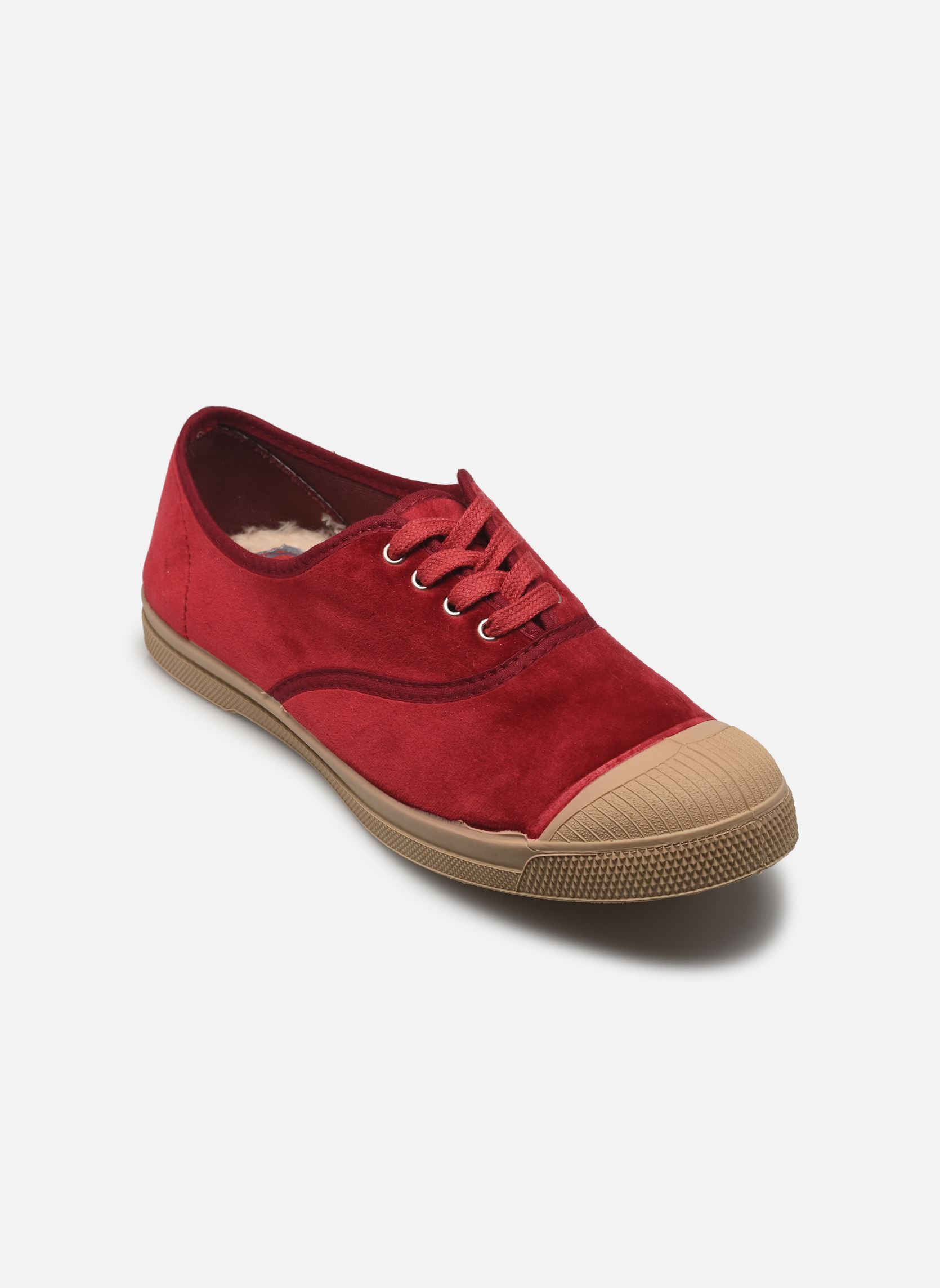 Print sneakers Tennis Lacets Velours dames bordeaux Bensimon Print sneakers Tennis Lacets Velours dames bordeaux BORDEAUX