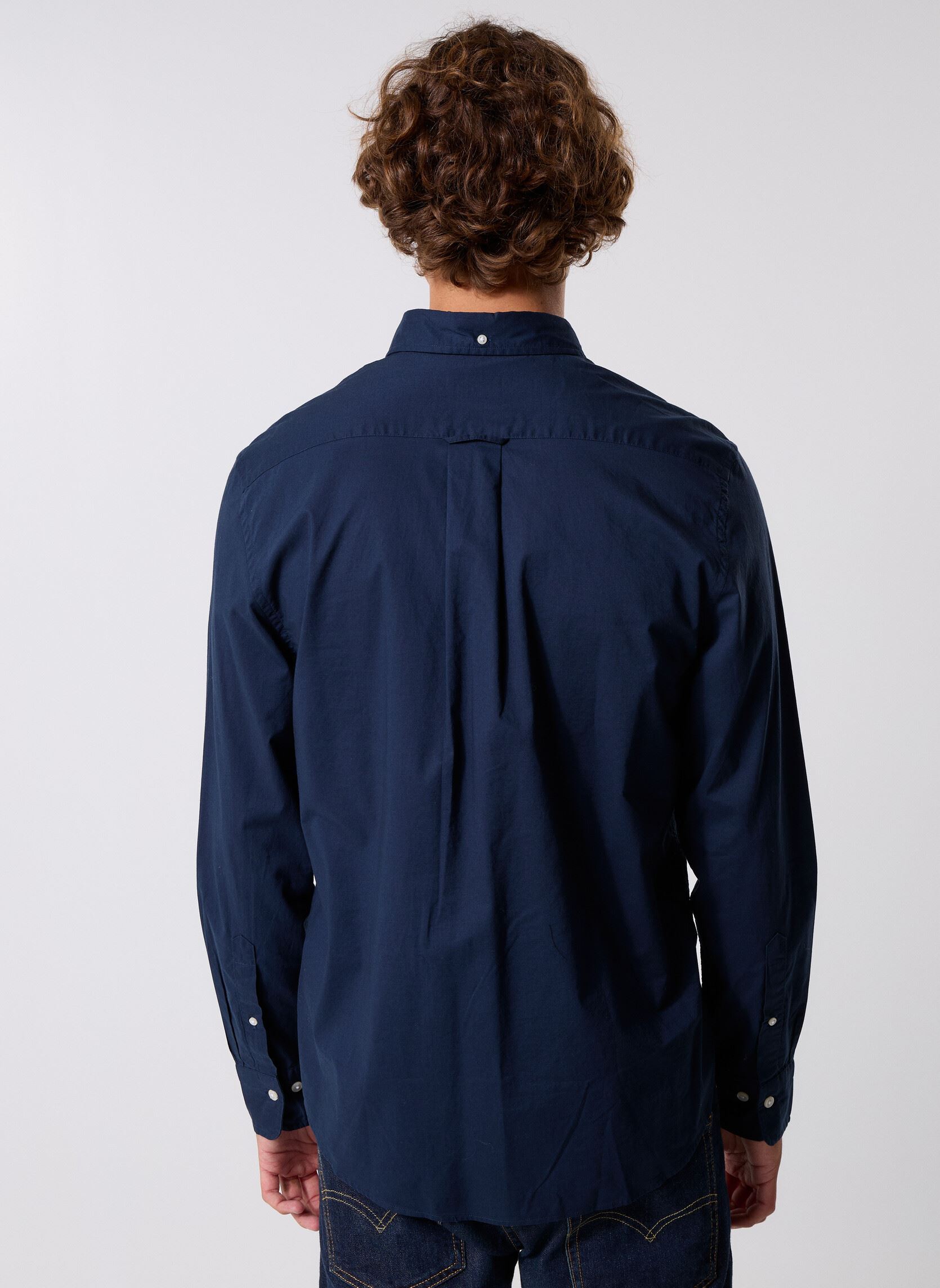Hemden Reg Classic Poplin Shirt heren blauw GANT Hemden Reg Classic Poplin Shirt heren blauw Marine