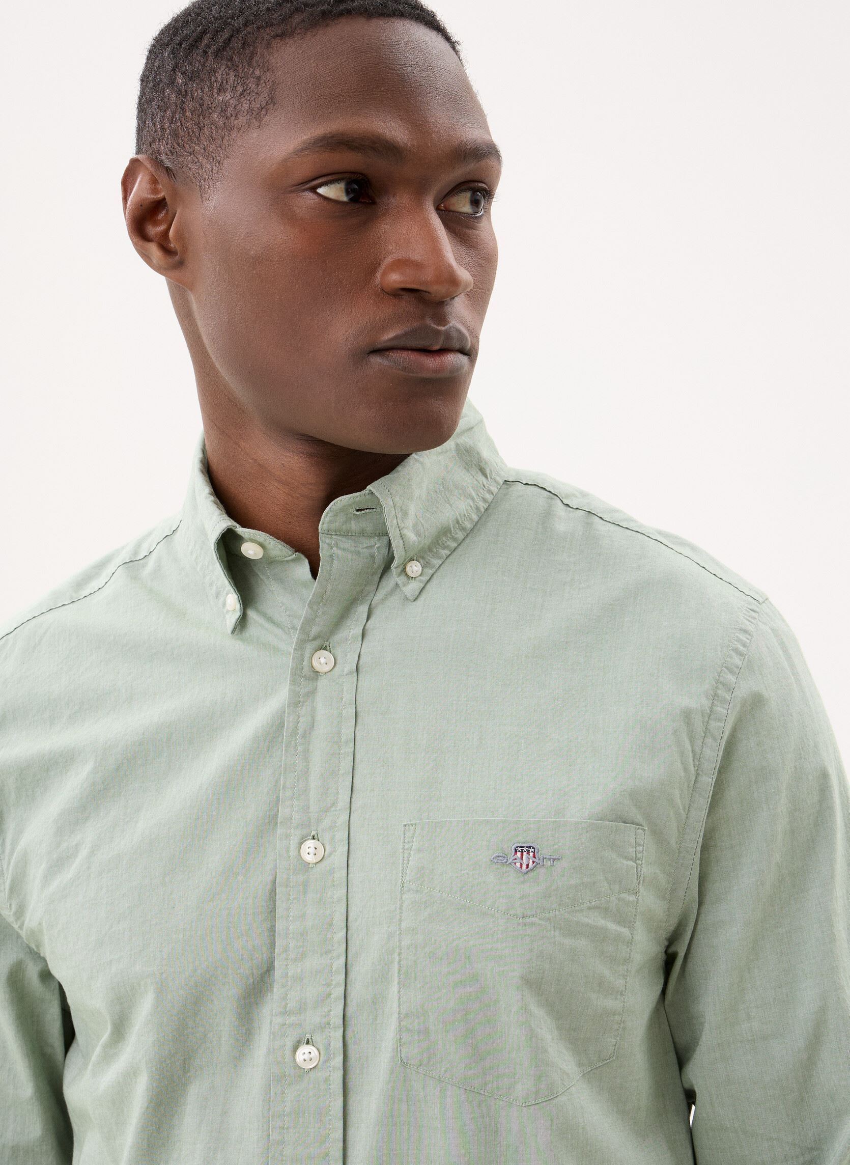 Hemden Reg Classic Poplin Shirt heren groen GANT Hemden Reg Classic Poplin Shirt heren groen HERB GREEN