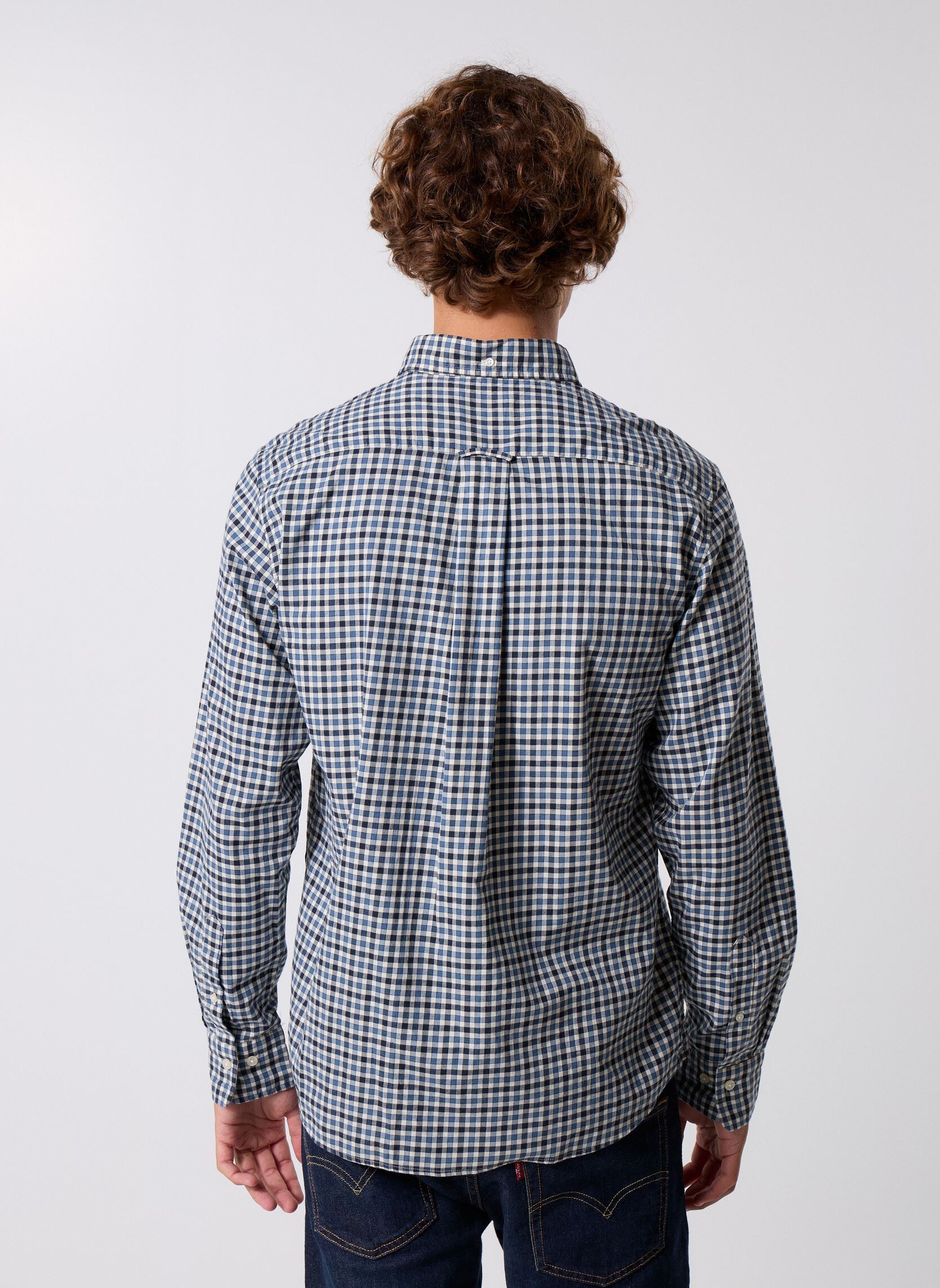 Hemden Reg Twill Gingham Shirt heren blauw GANT Hemden Reg Twill Gingham Shirt heren blauw NAVAL BLUE