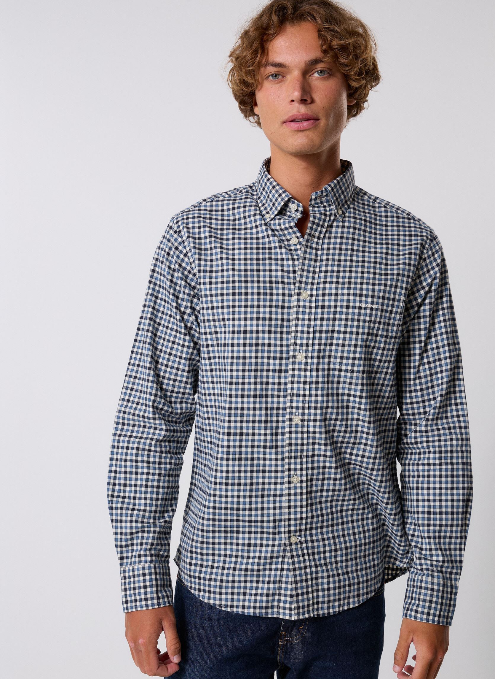 Vêtements GANT Reg Twill Gingham Shirt pour Accessoires - vue 2