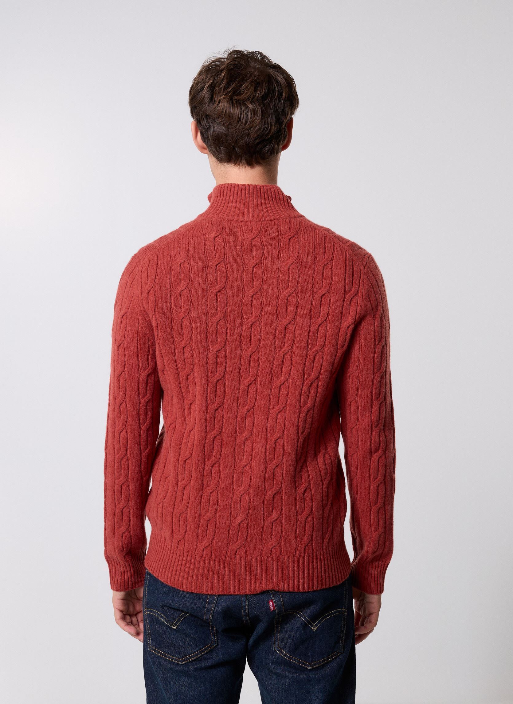 Pulls Lambswool Cable Half Zip homme orange GANT Pulls Lambswool Cable Half Zip homme orange MODERN RUST