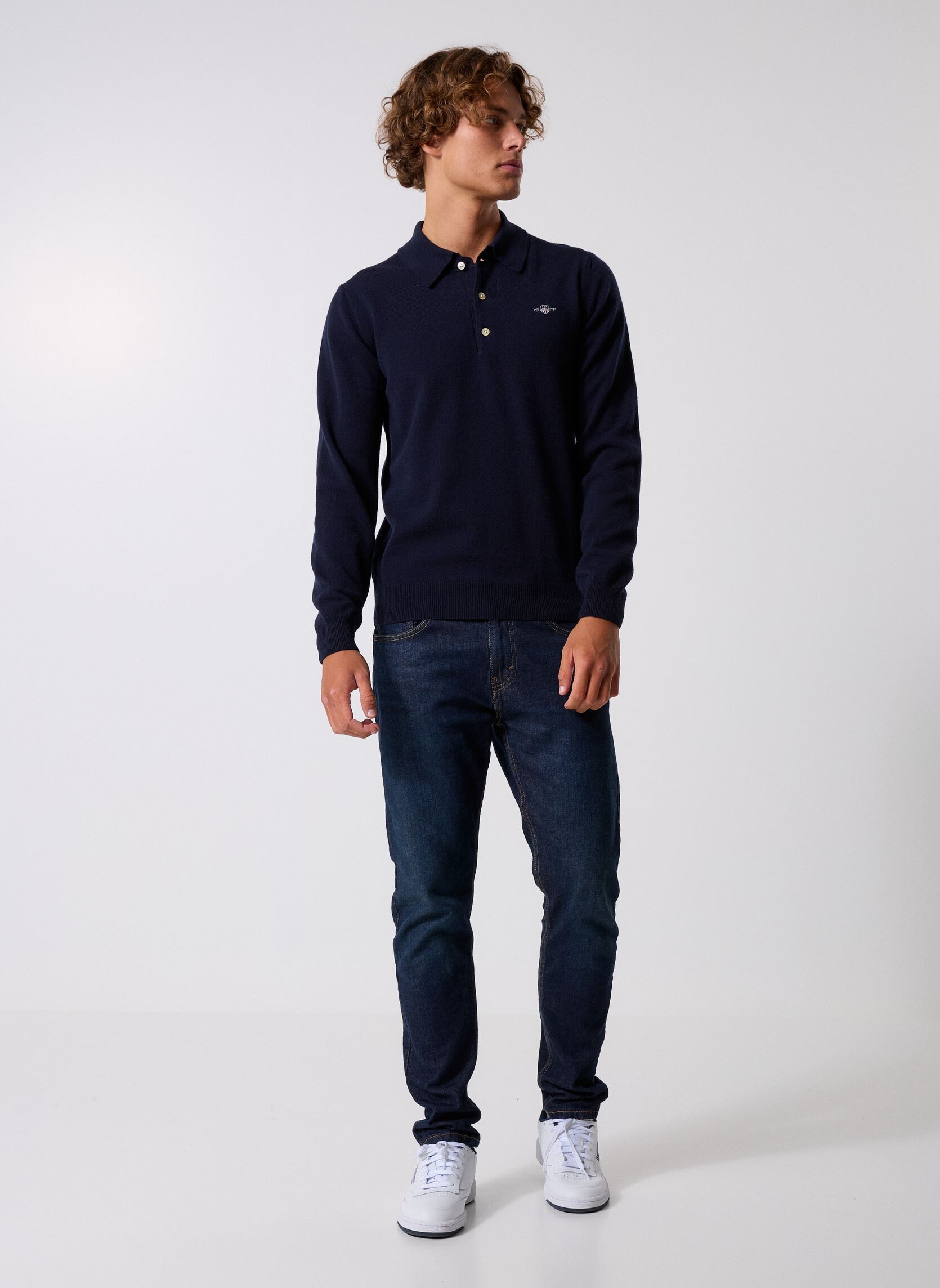 Korte mouwen polo's Superfine Lambswool Polo heren blauw GANT Korte mouwen polo's Superfine Lambswool Polo heren blauw MARINE
