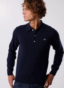 Korte mouwen polo's Superfine Lambswool Polo heren blauw