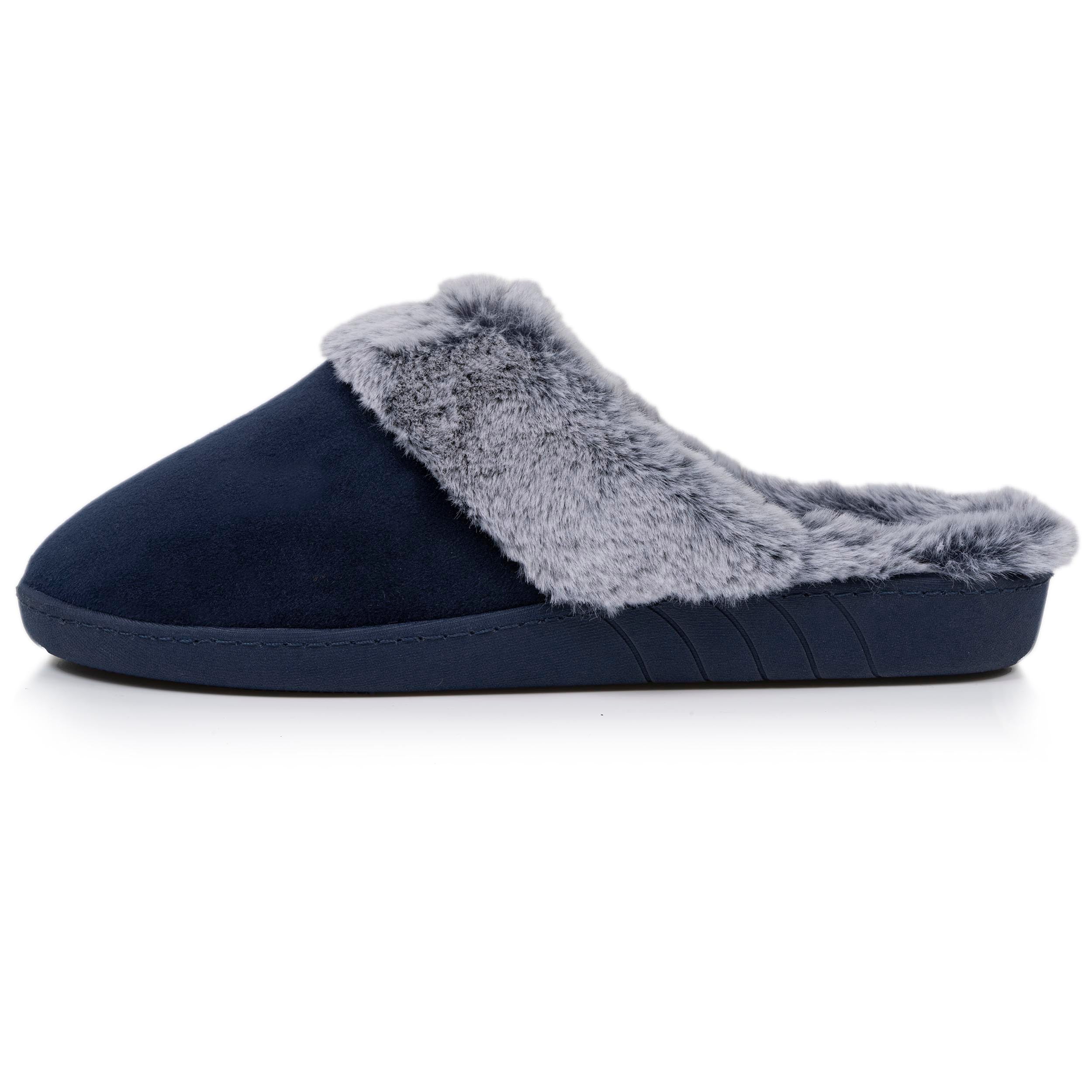 Chaussons Chaussons mules Femme Bord fourré Marine femme bleu Isotoner Chaussons Chaussons mules Femme Bord fourré Marine femme bleu Bleu marine