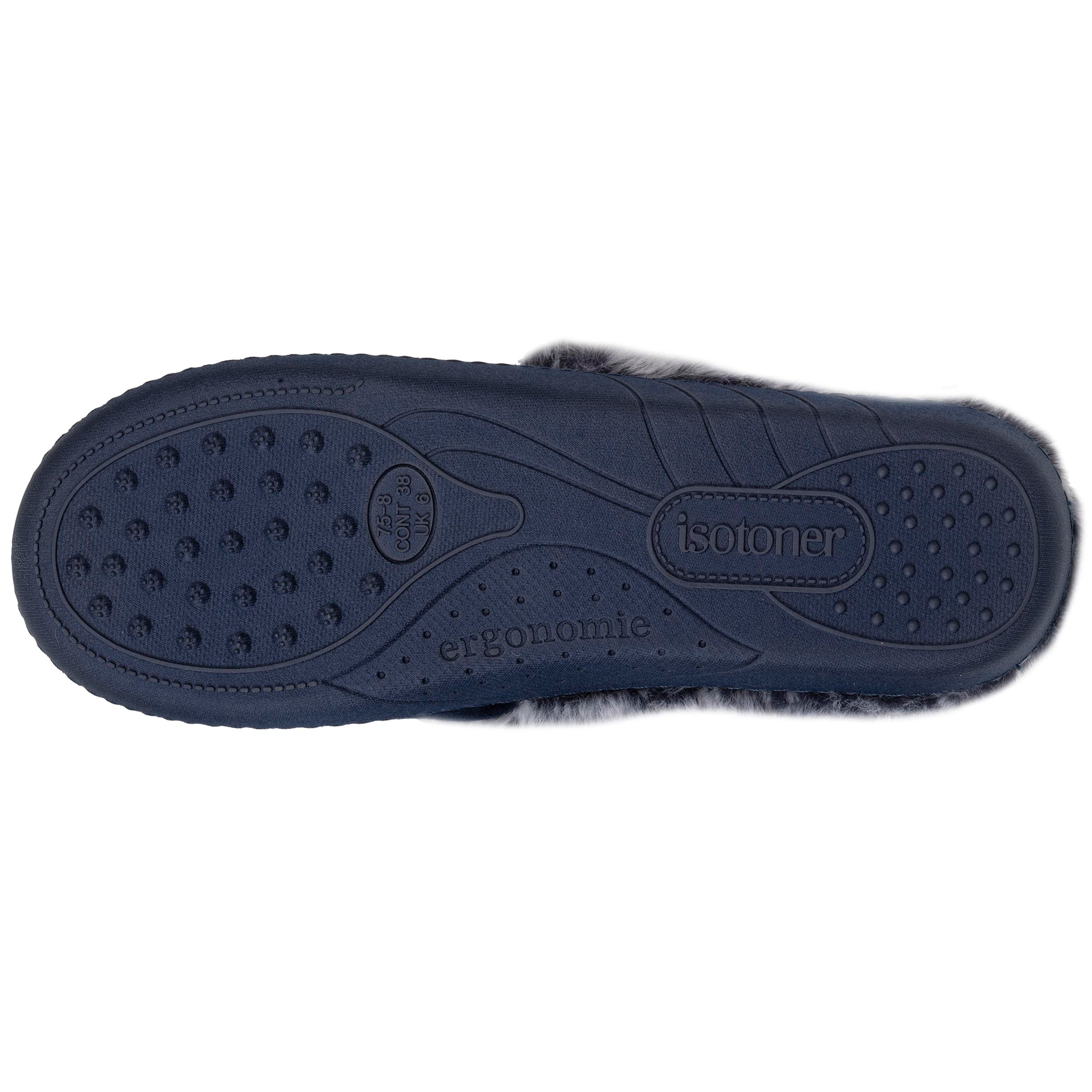 Chaussons Chaussons mules Femme Bord fourré Marine femme bleu Isotoner Chaussons Chaussons mules Femme Bord fourré Marine femme bleu Bleu marine