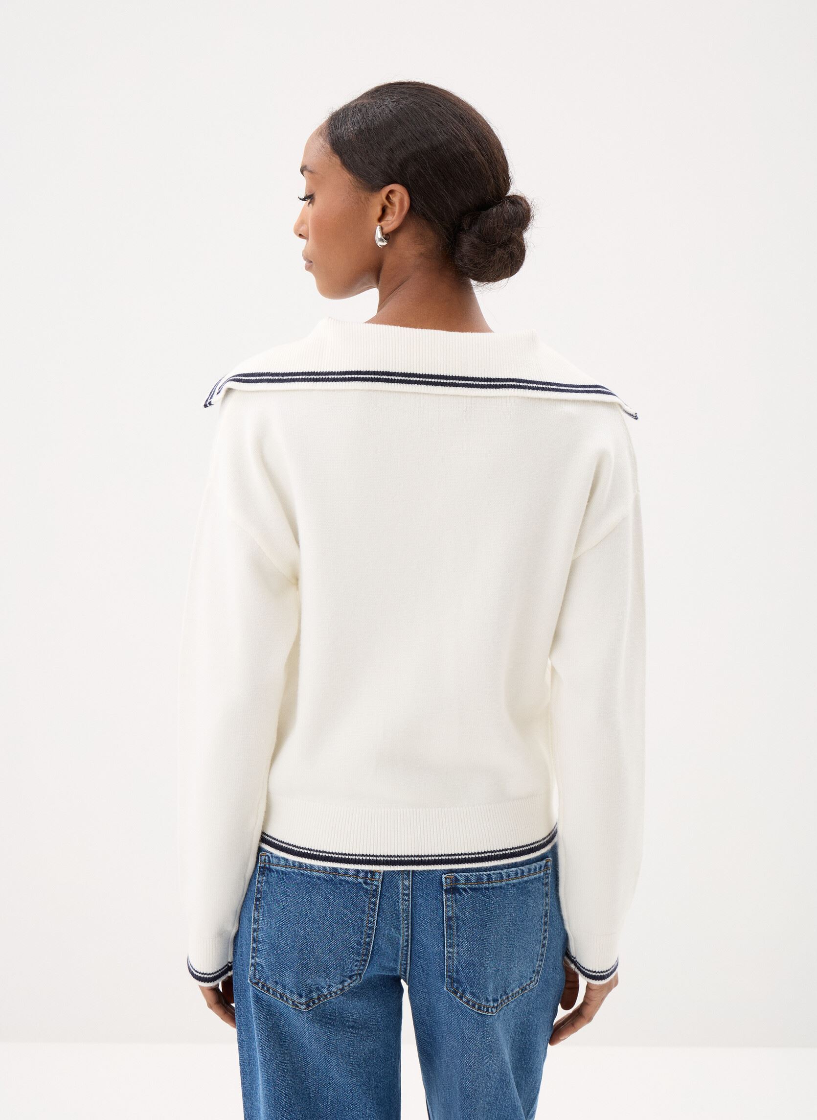Pulls MON-PULL-VAREUSE femme blanc MADE BY Pulls MON-PULL-VAREUSE femme blanc CLOUD DANCER