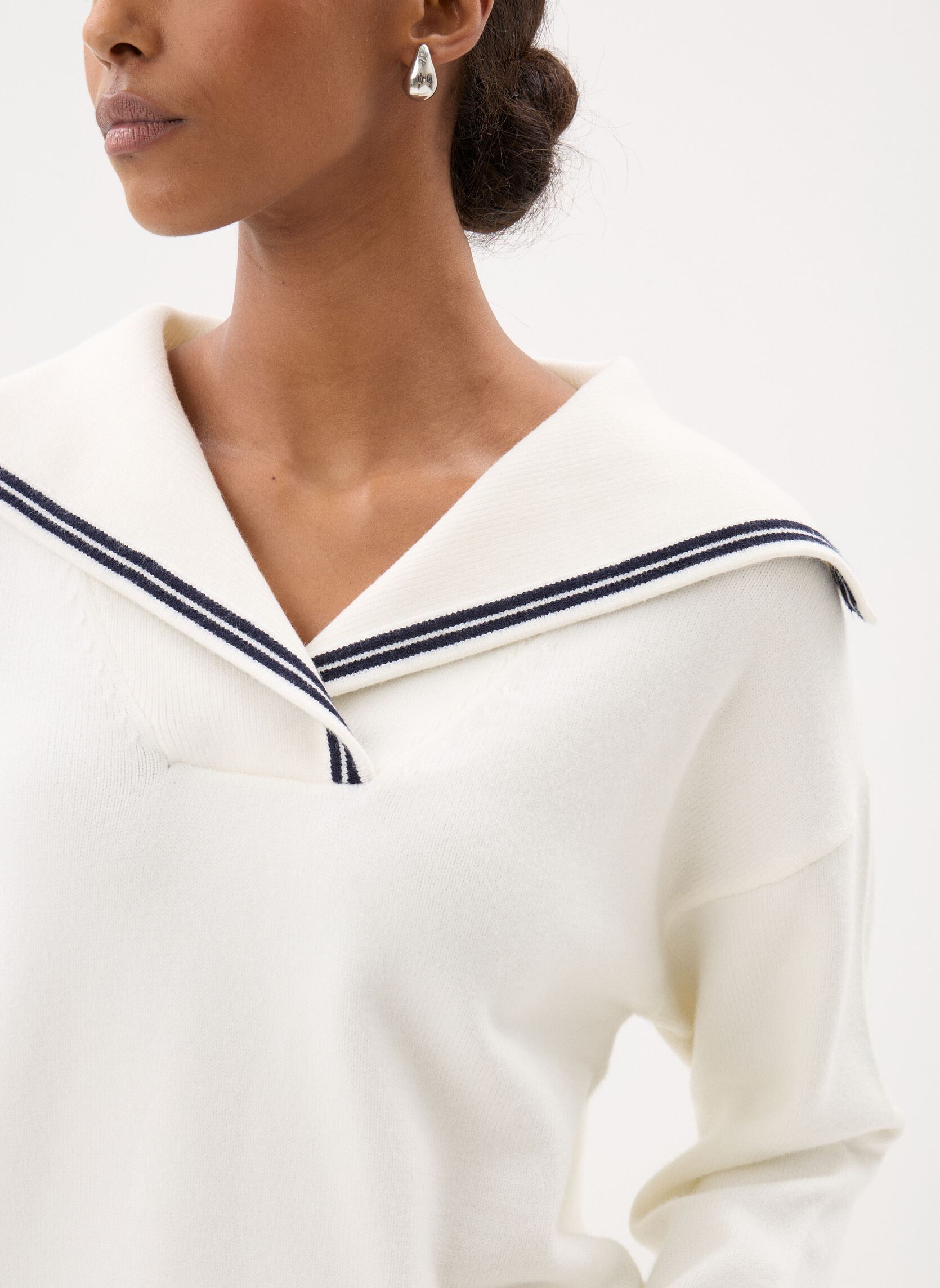Pulls MON-PULL-VAREUSE femme blanc MADE BY Pulls MON-PULL-VAREUSE femme blanc CLOUD DANCER