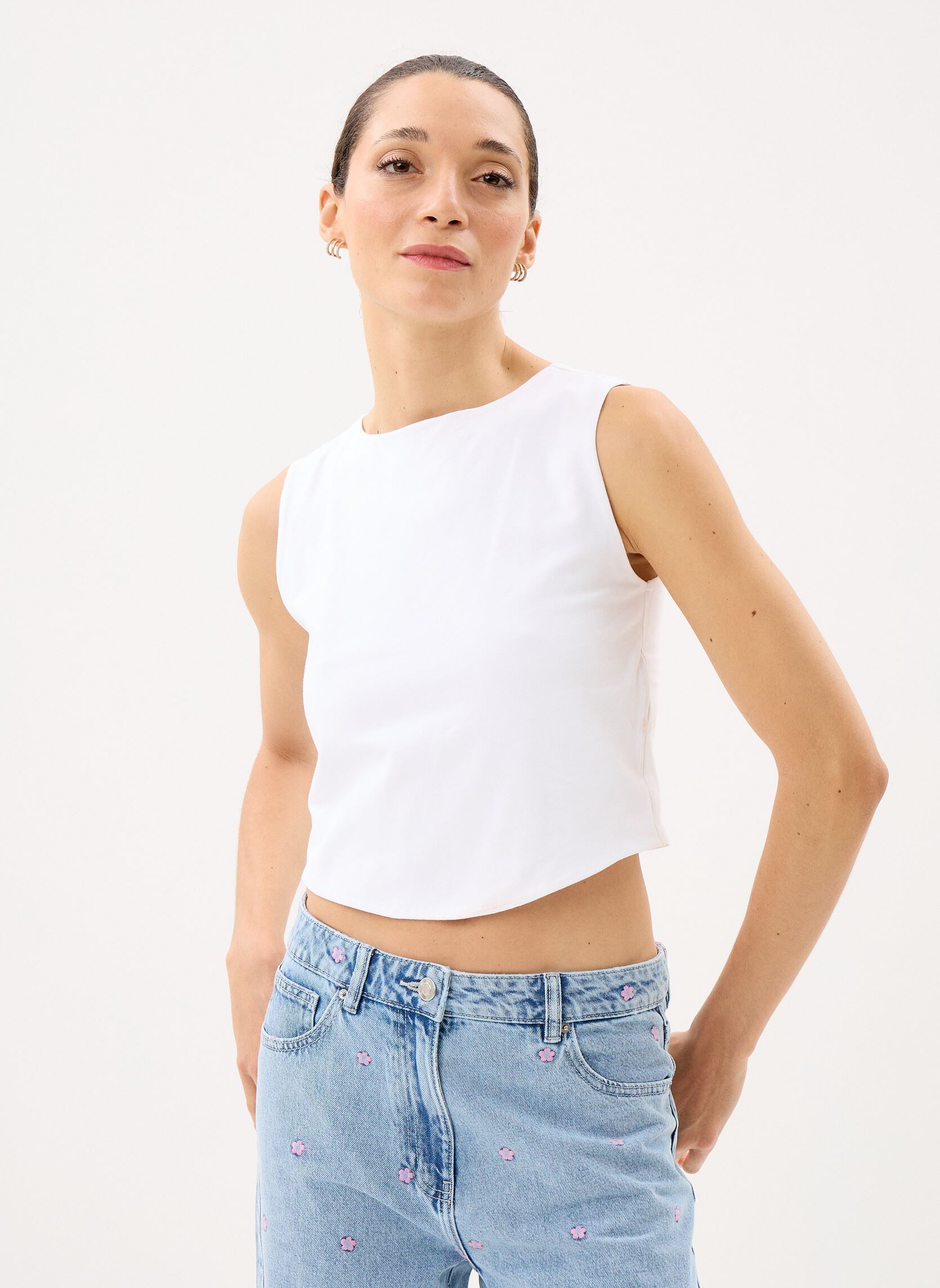 Débardeurs DCROPIL femme blanc MADE BY Débardeurs DCROPIL femme blanc BRIGHT WHITE