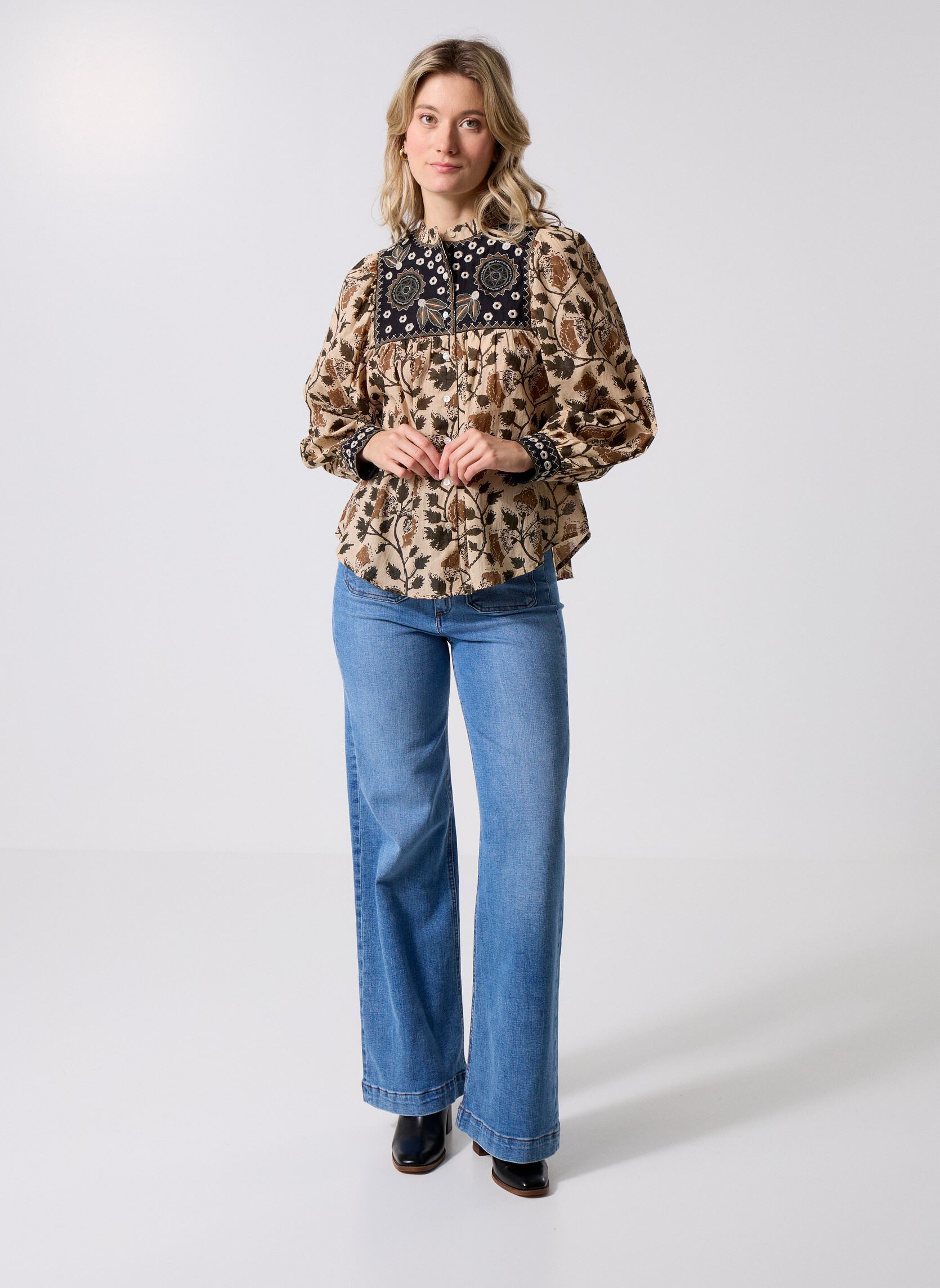 Blouses manches longues Amelia femme multicolore Maison Hotel Blouses manches longues Amelia femme multicolore Khaki Forest