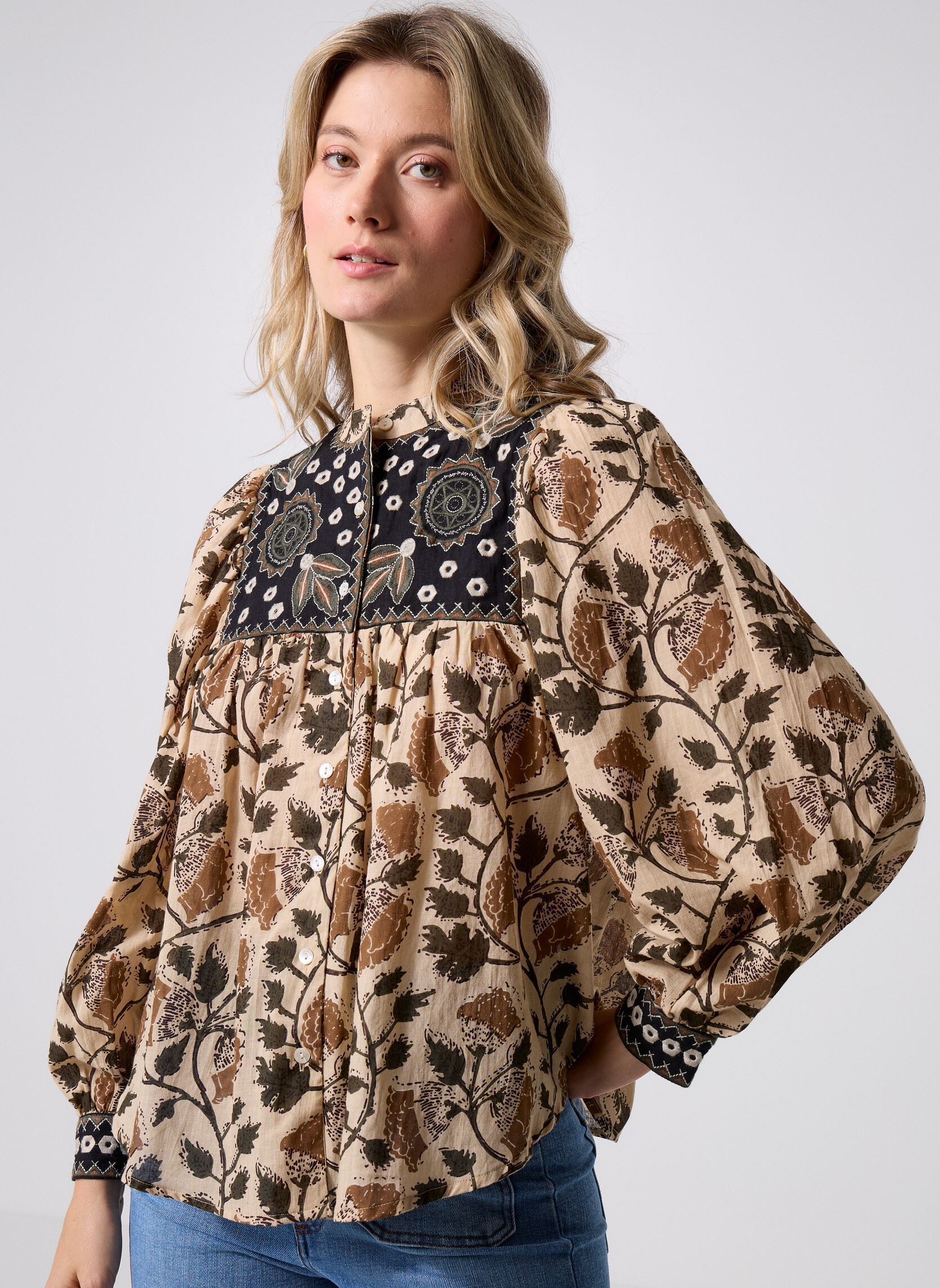Blouses manches longues Amelia femme multicolore Maison Hotel Blouses manches longues Amelia femme multicolore Khaki Forest