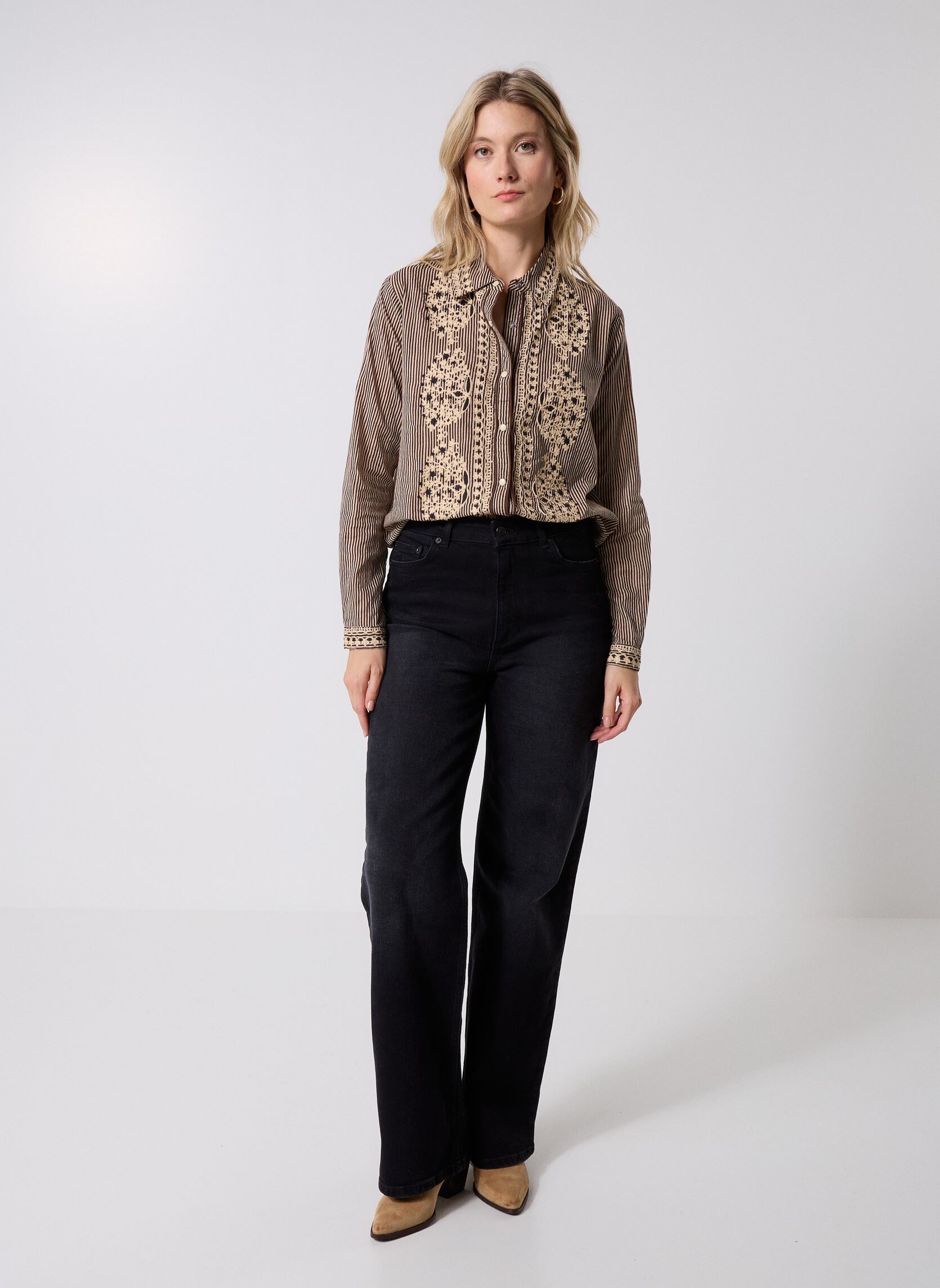 Lange mouw overhemden Bebo dames bruin Maison Hotel Lange mouw overhemden Bebo dames bruin TOBBACO