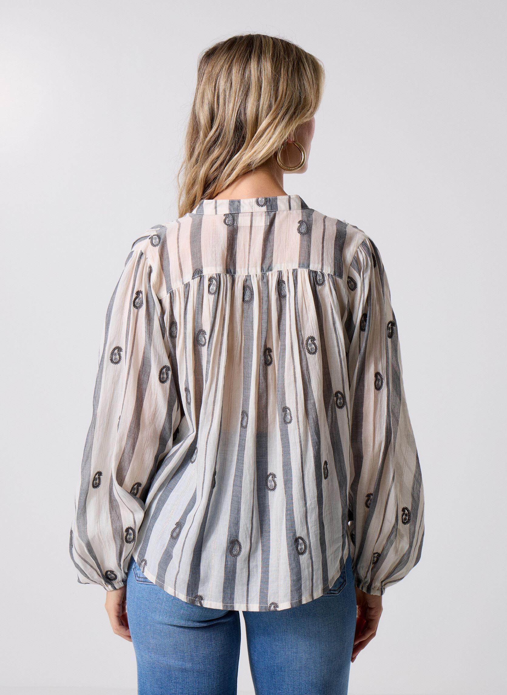 Langarm-Blusen Perla damen weiß Maison Hotel Langarm-Blusen Perla damen weiß Ivory Paisley