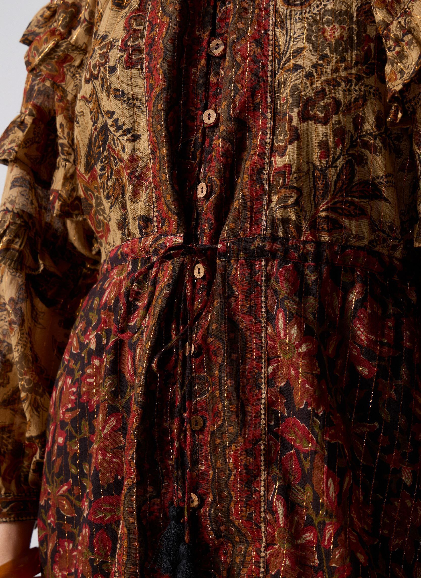 Lange jurken Claudine dames bruin Maison Hotel Lange jurken Claudine dames bruin AUTUMN LEAVES