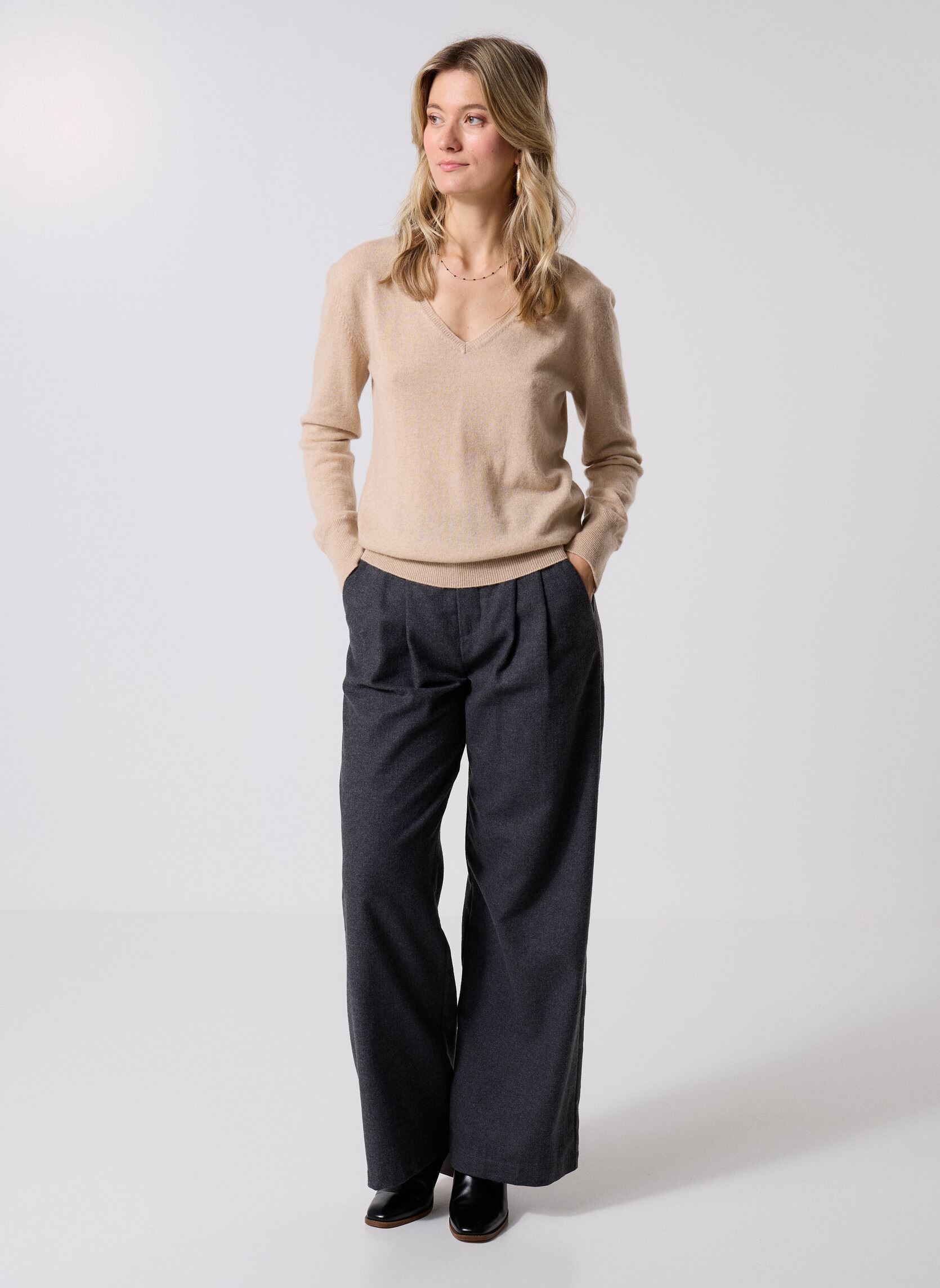 Pantaloni larghi Charles donna nero Maison Hotel Pantaloni larghi Charles donna nero ONYX BLACK