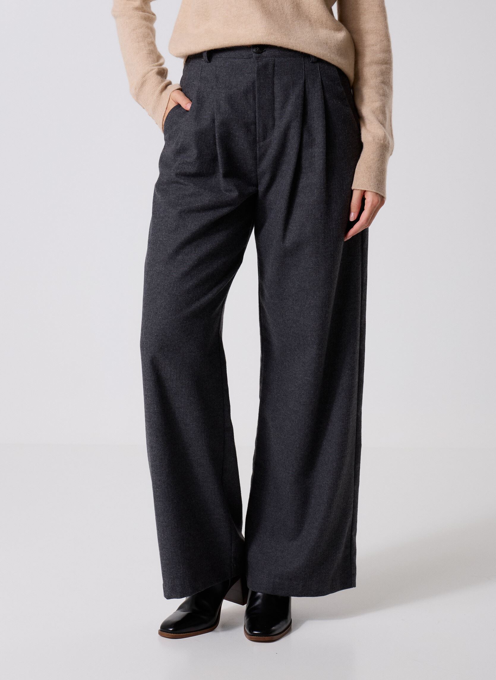 Pantaloni larghi Charles donna nero Maison Hotel Pantaloni larghi Charles donna nero ONYX BLACK