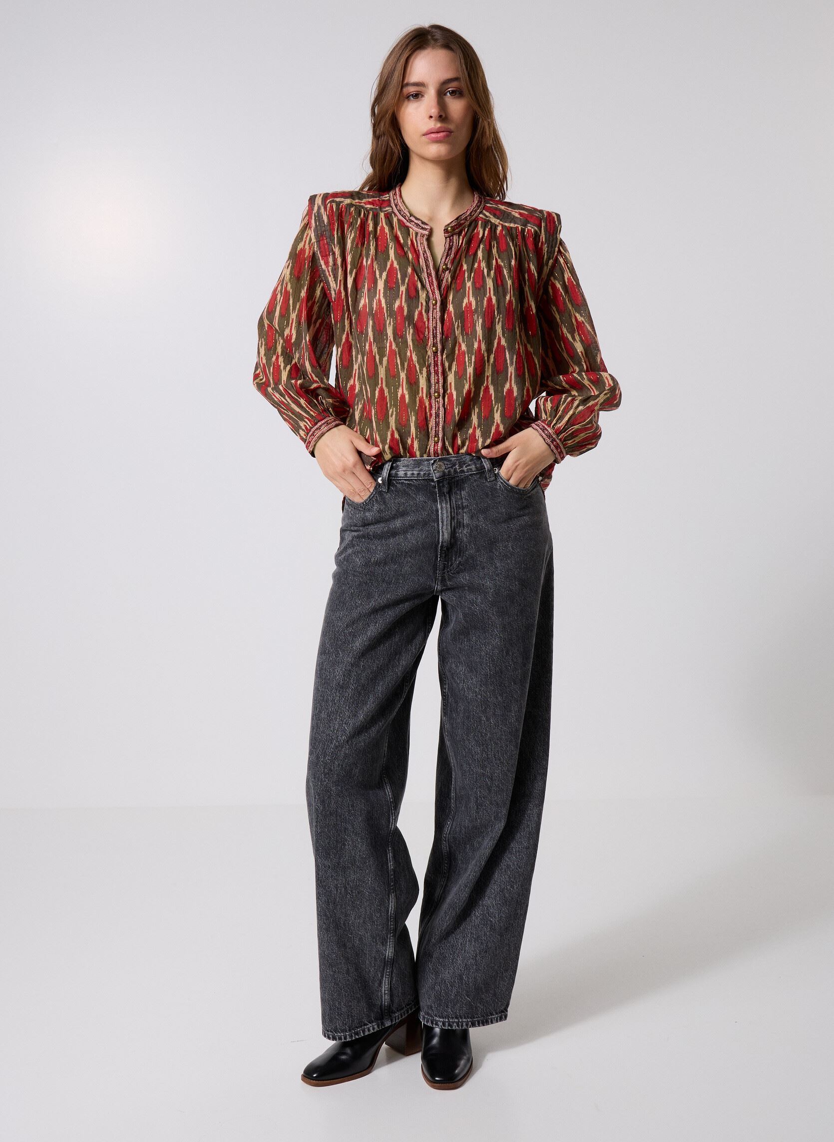 Blouses met lange mouwen Etta dames rood Maison Hotel Blouses met lange mouwen Etta dames rood VOLCANO