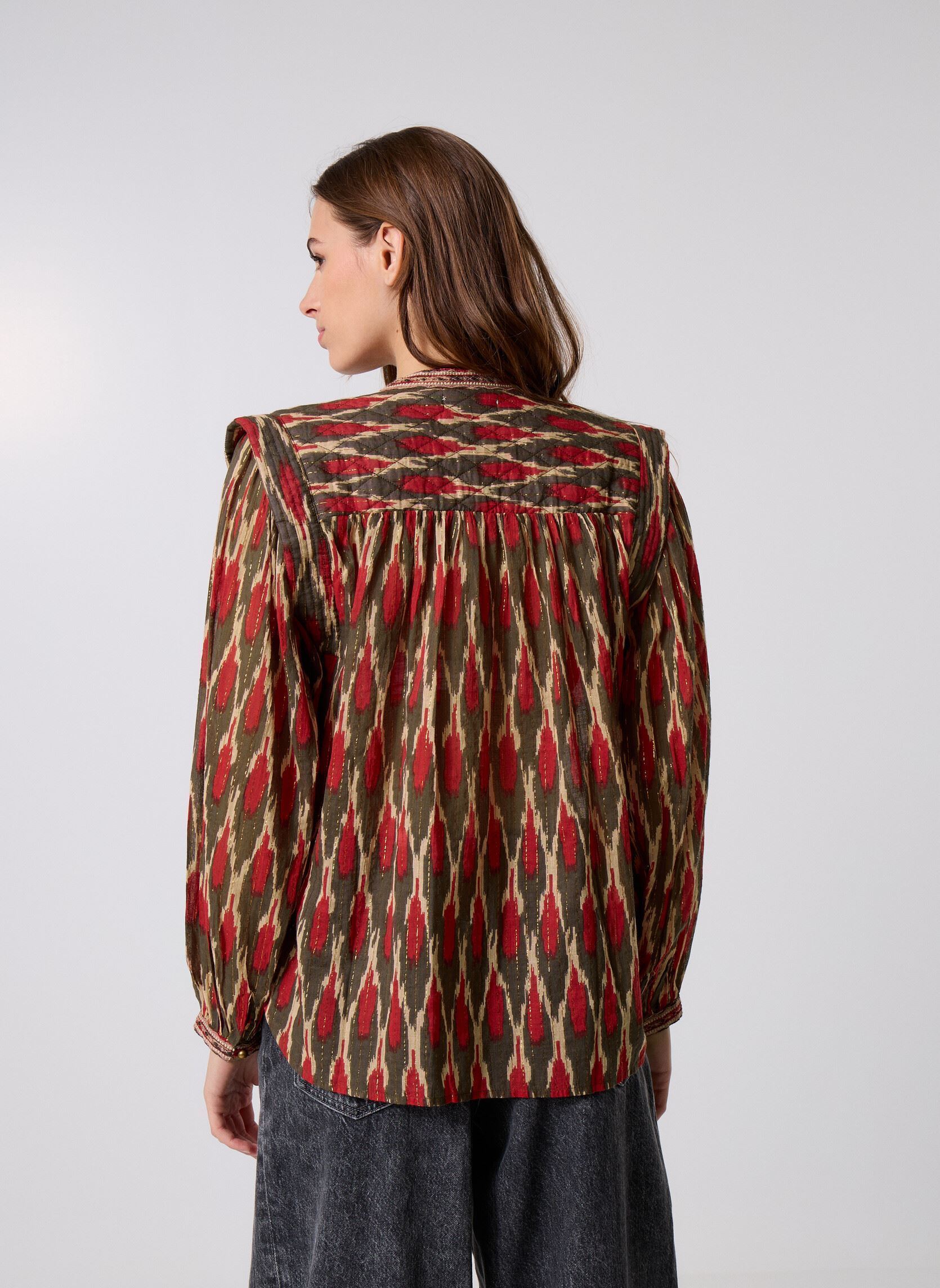 Blouses met lange mouwen Etta dames rood Maison Hotel Blouses met lange mouwen Etta dames rood VOLCANO