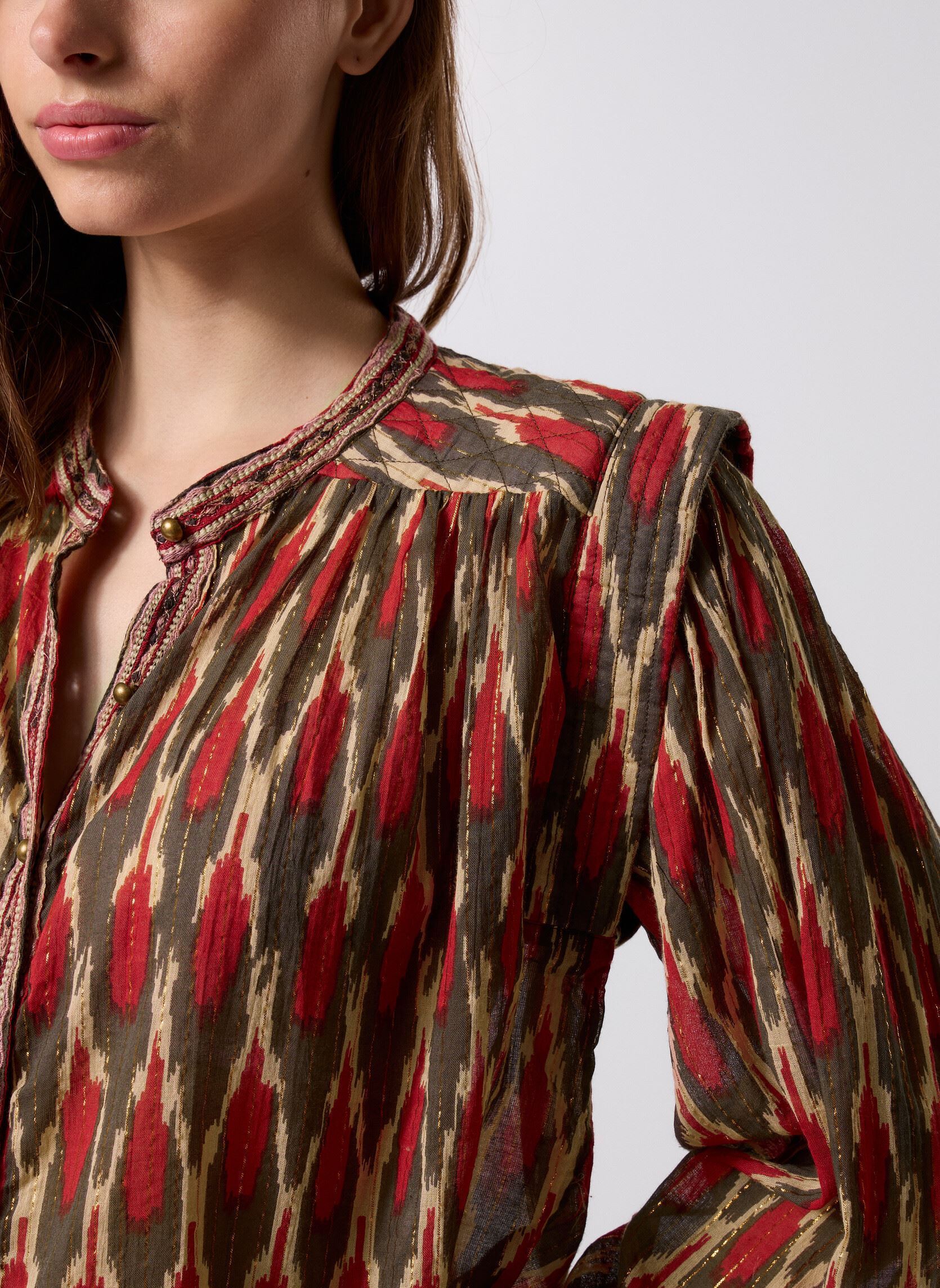 Blouses met lange mouwen Etta dames rood Maison Hotel Blouses met lange mouwen Etta dames rood VOLCANO