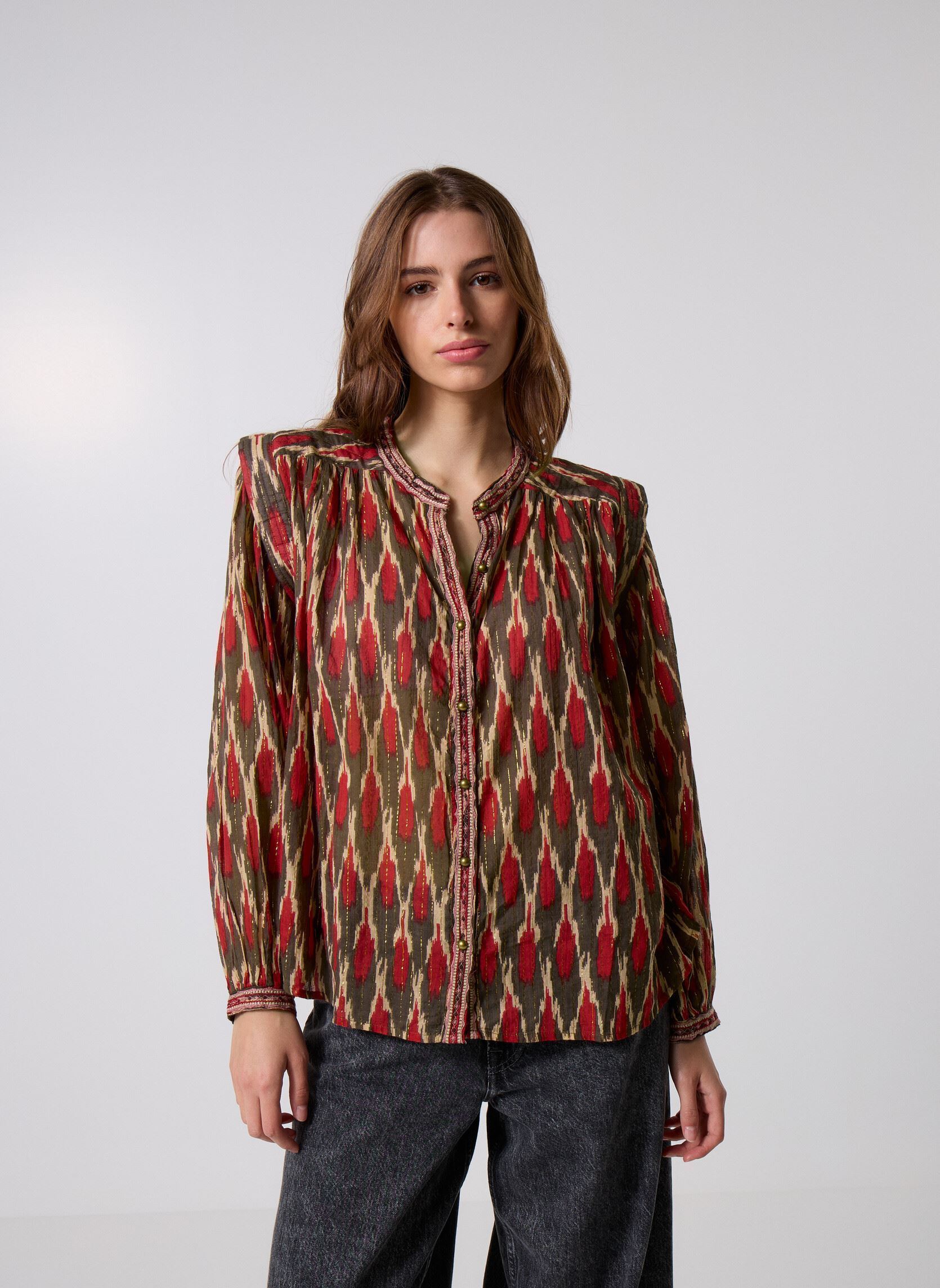 Blouses met lange mouwen Etta dames rood Maison Hotel Blouses met lange mouwen Etta dames rood VOLCANO