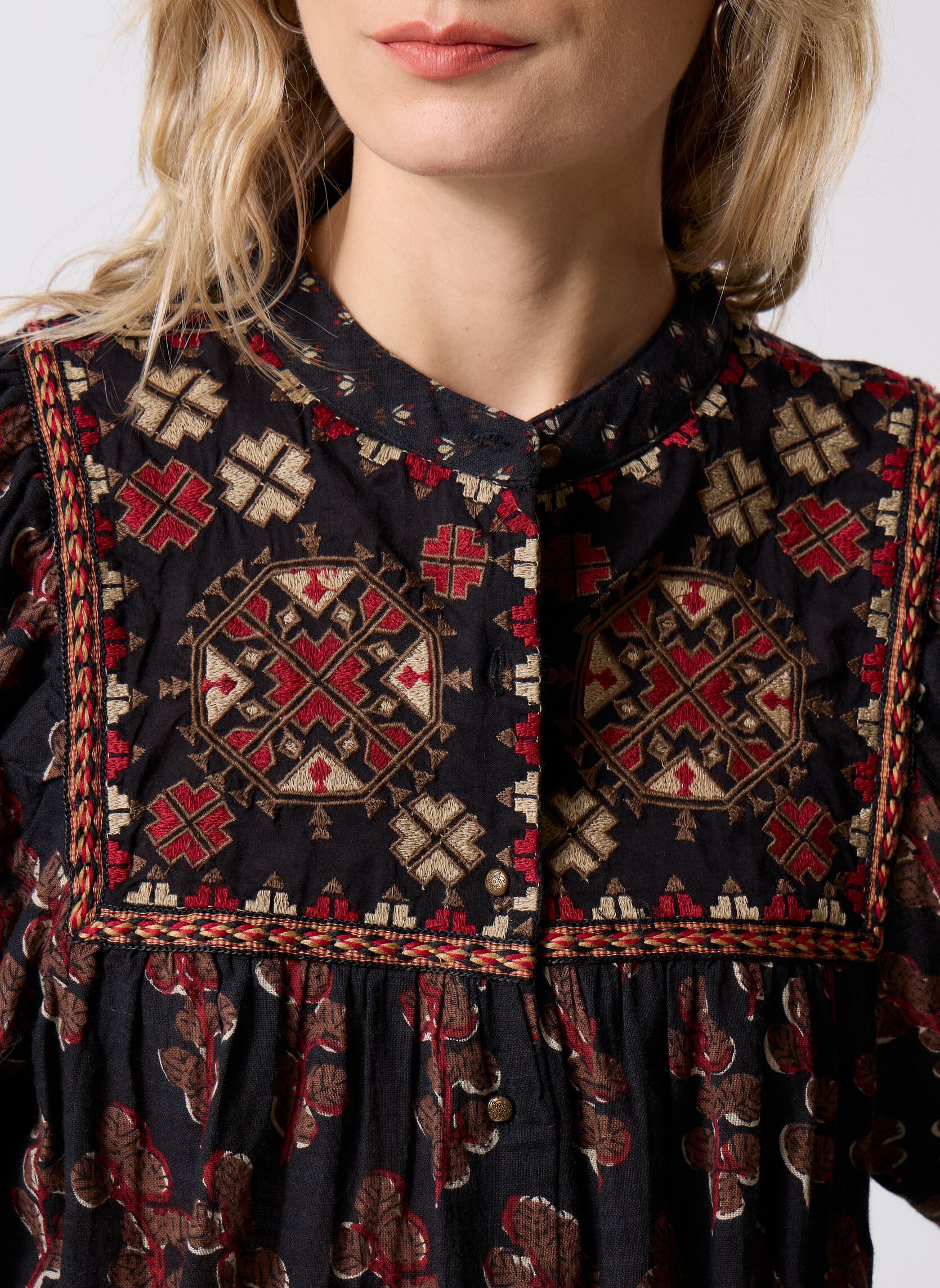 Langarm-Blusen Scarlet damen schwarz Maison Hotel Langarm-Blusen Scarlet damen schwarz Black Coffee